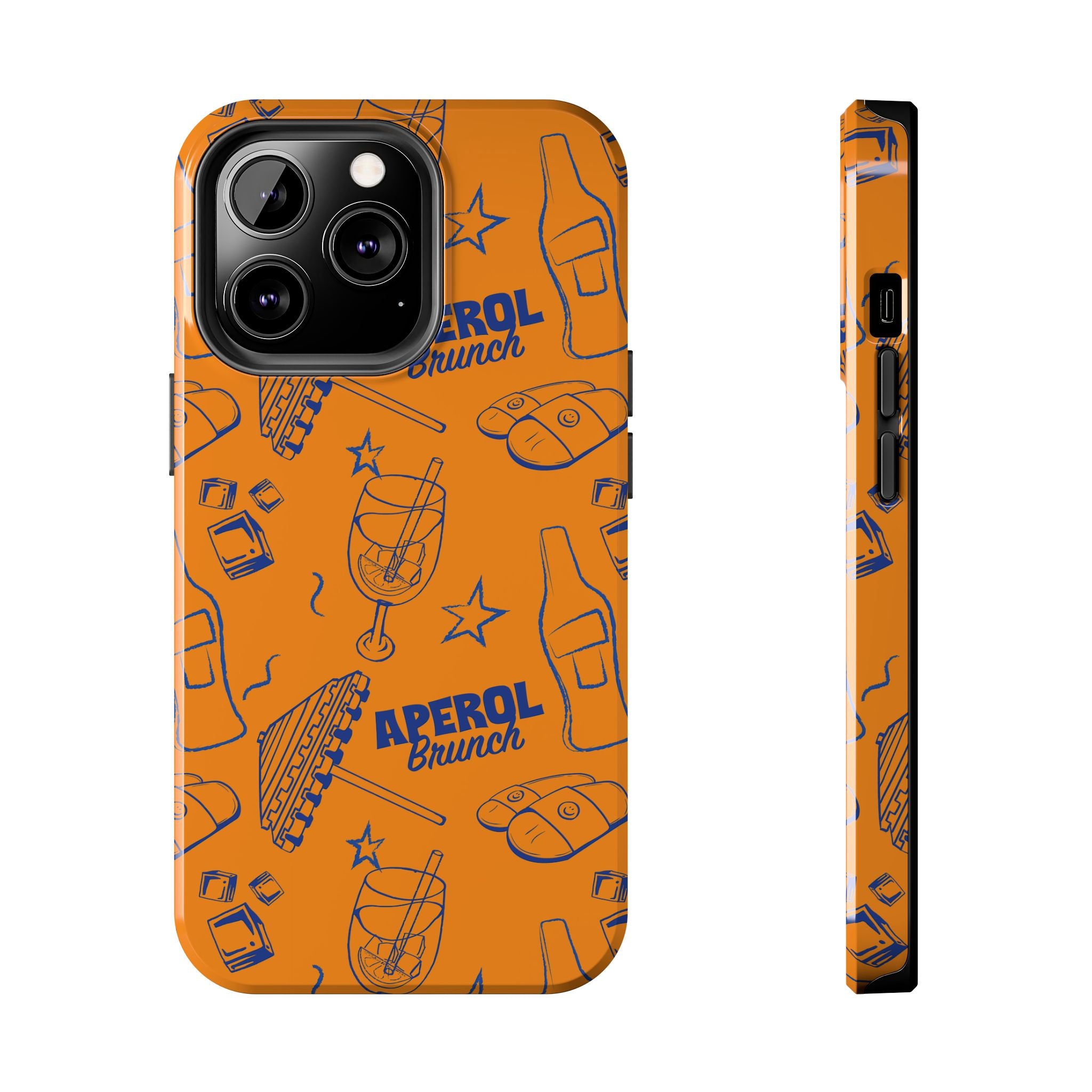 Aperol Brunch Tough Phone Case — Orange Cocktail Pattern