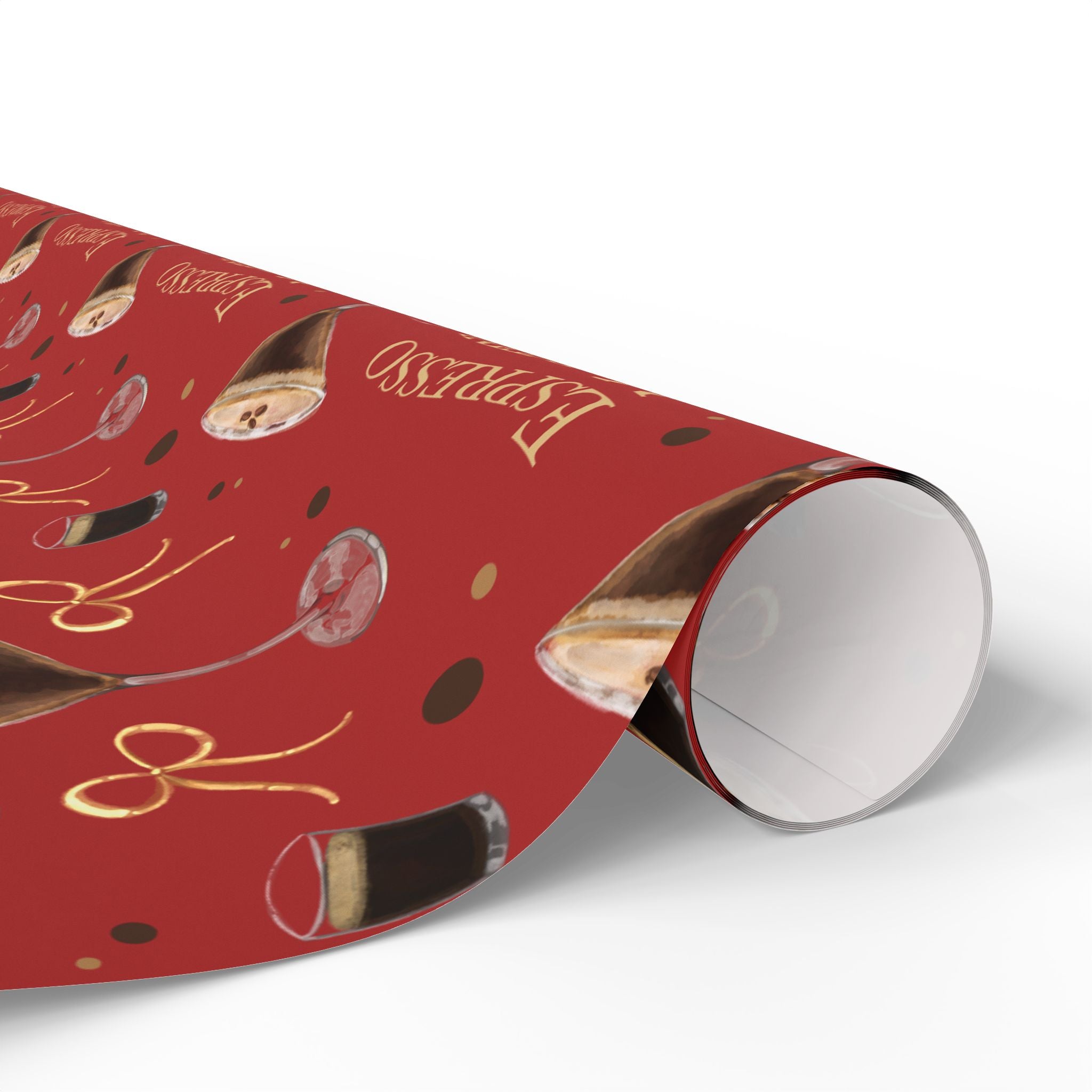 Espresso Martini Wrapping Paper Roll — Red Espresso Collection Inspired Design