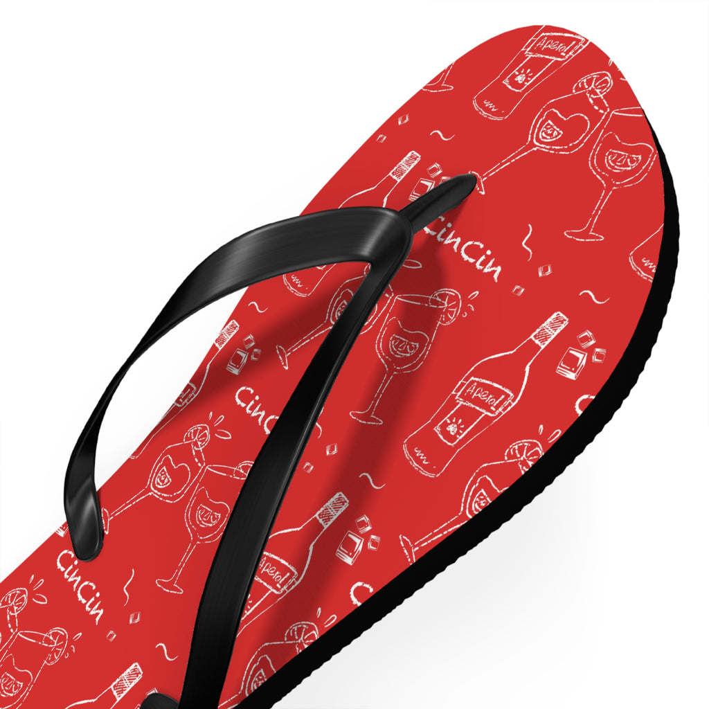 CinCin Red Collection Flip Flops – Red Aperol Inspired Design