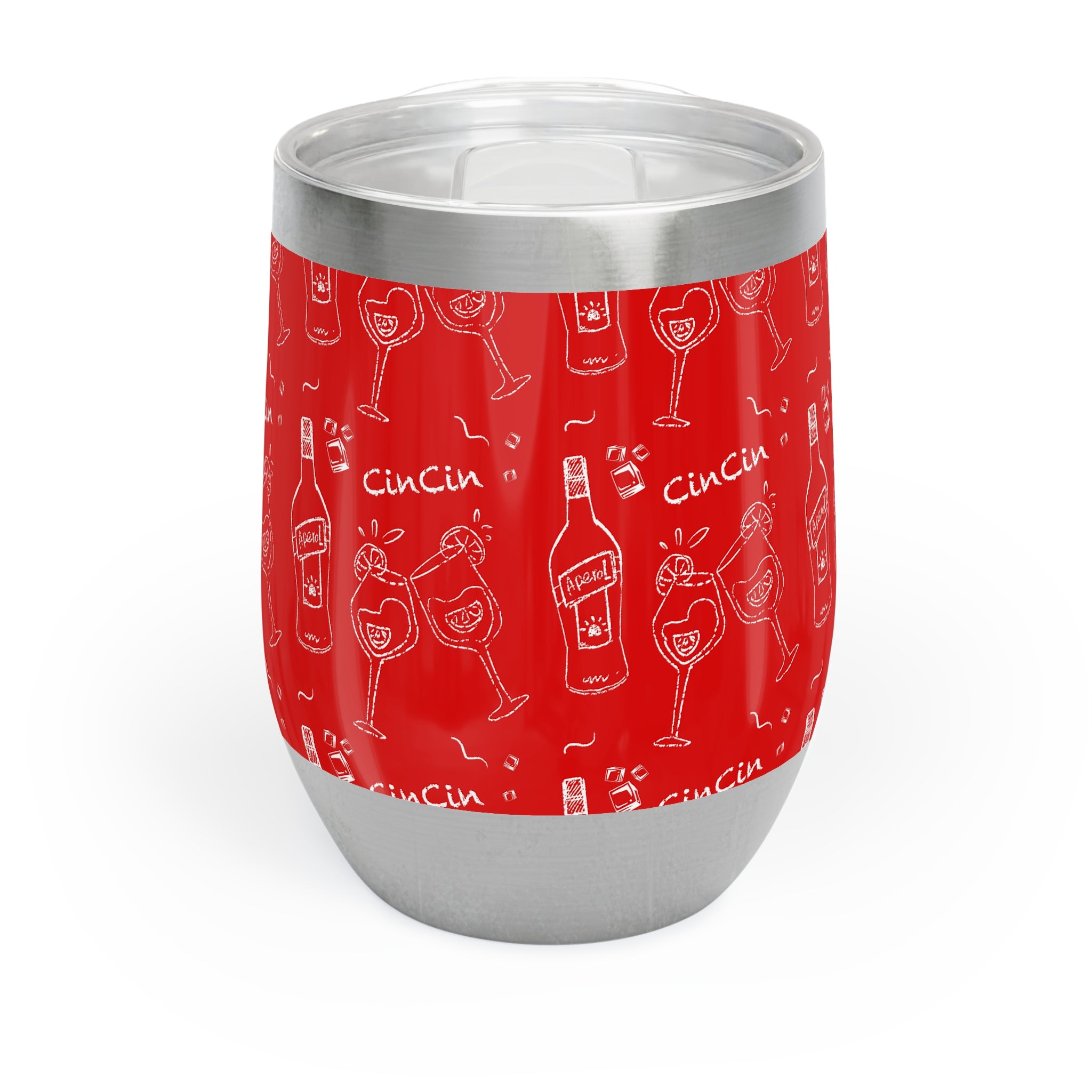 Cin Cin Cocktail Wine Tumbler — Red Aperol Inspired Design