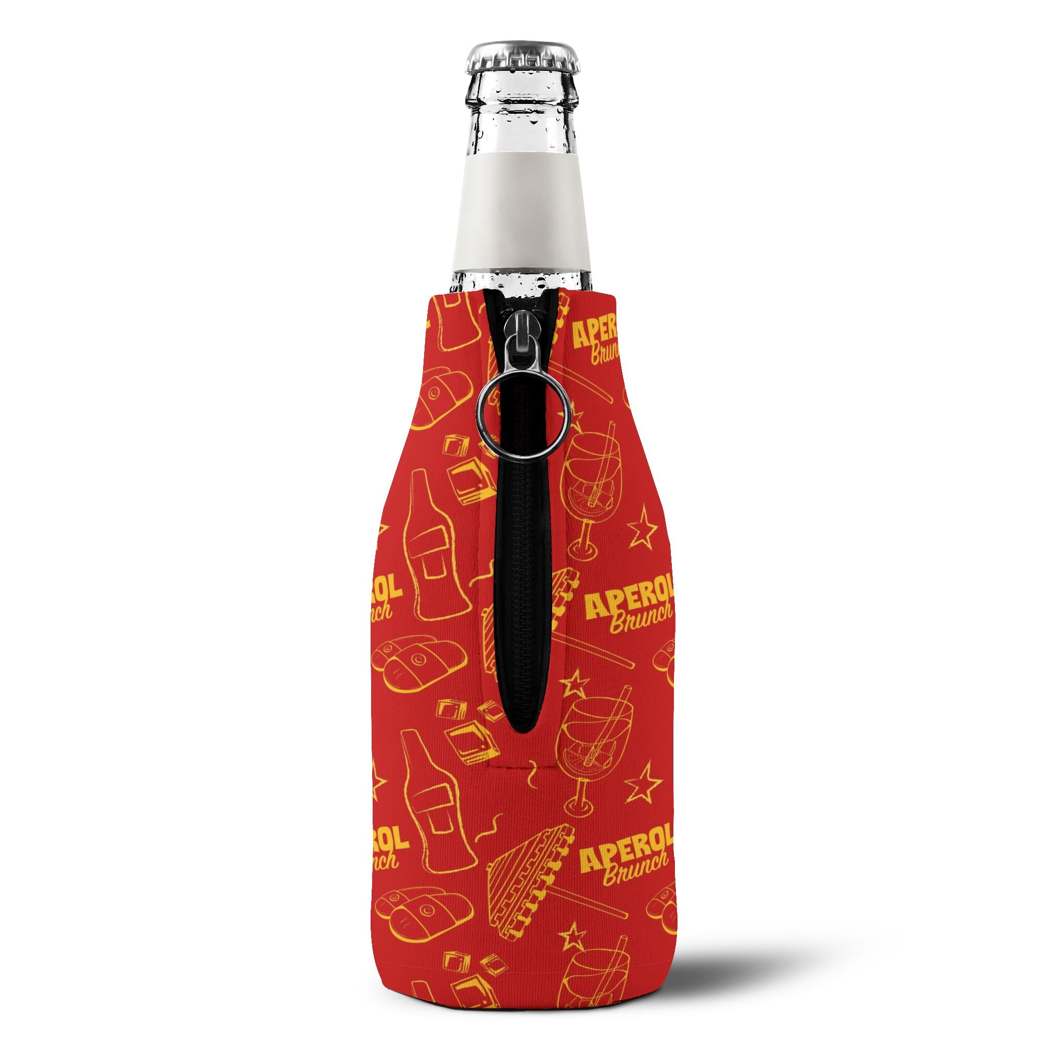 Aperol Brunch Zip-Up Bottle Cooler Sleeve - Red Brunch Collection Inspired Design