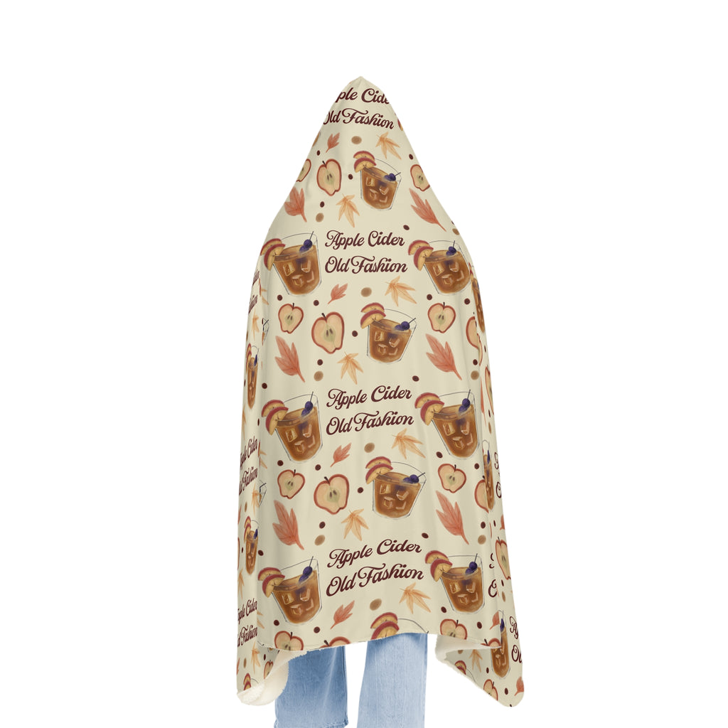 Apple Cider Old Fashion Hooded Throw Blanket – Beige Apple Cider Collection Inspired Design