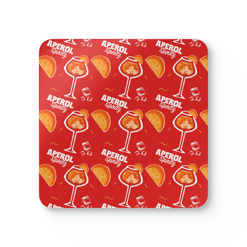 Aperol Spritz Corkwood Coaster Set (4-Pack) – Aperol Red Collection Inspired Design