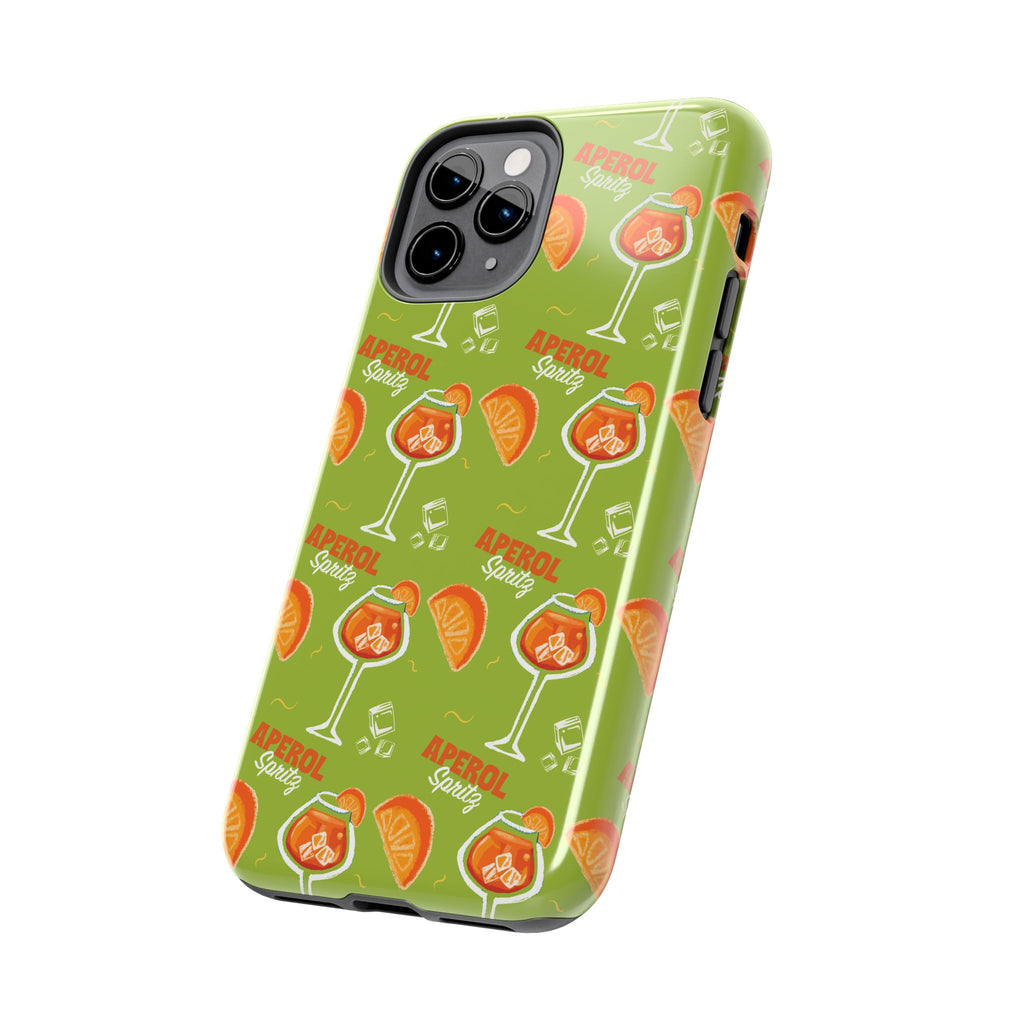 Aperol Spritz Pattern Tough Phone Case — Green Spritz Collection Inspired Design