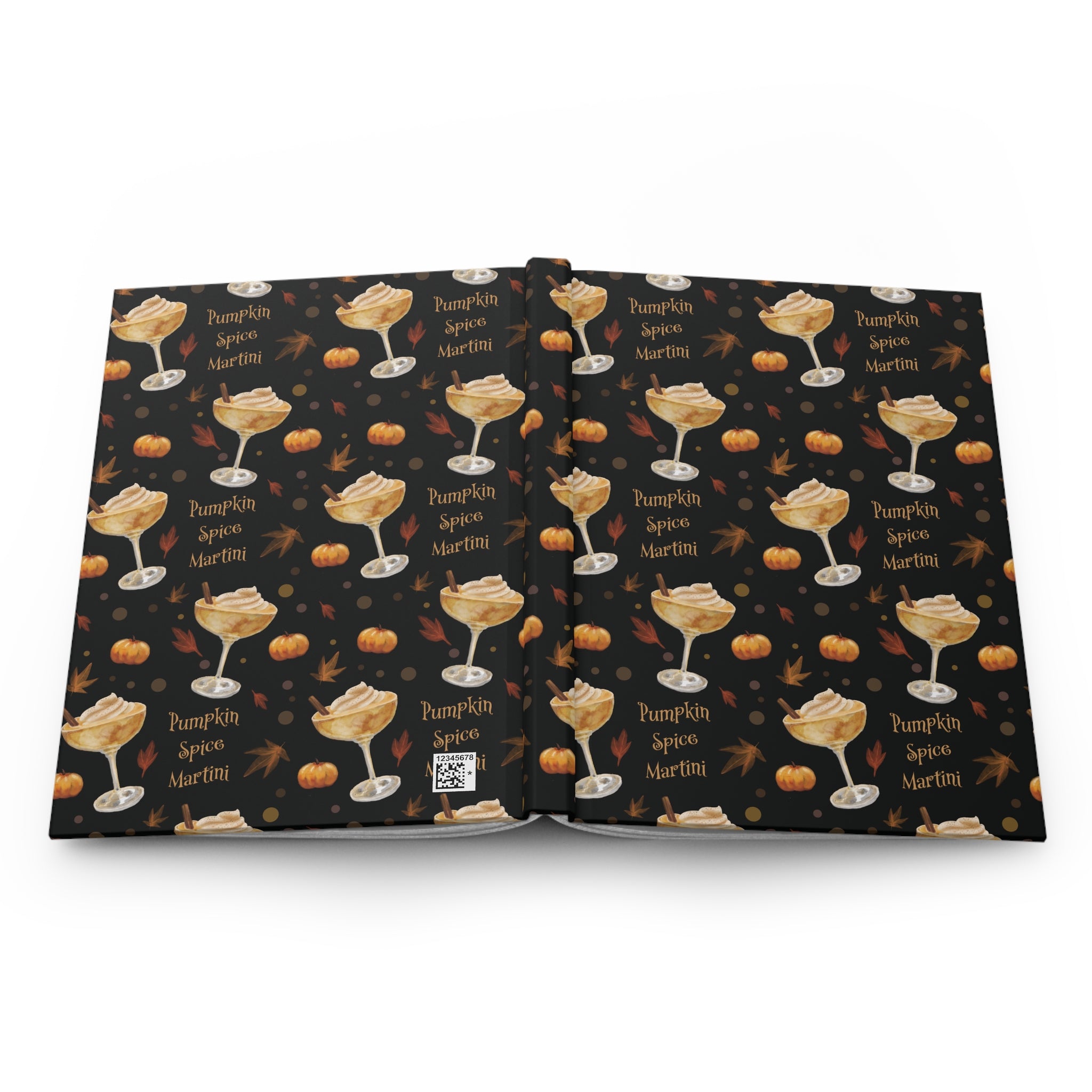 Pumpkin Spice Martini Hardcover Journal — Black Pumpkin Collection Inspired Design