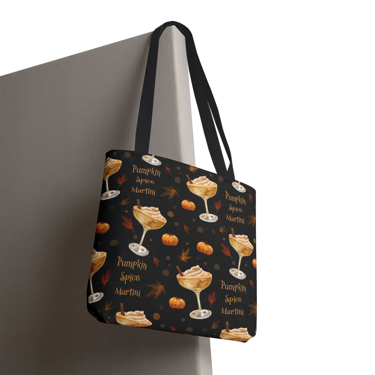 Pumpkin Spice Martini Tote Bag — Black Pumpkin Inspired Design