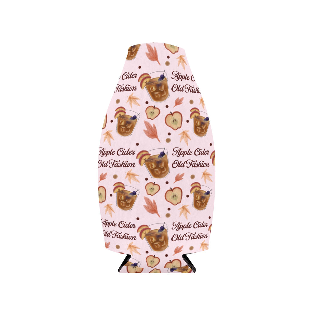 Apple Cider Old Fashioned Zip-Up Bottle Cooler Sleeve — Light Pink Apple Cider Collection Inspired Design