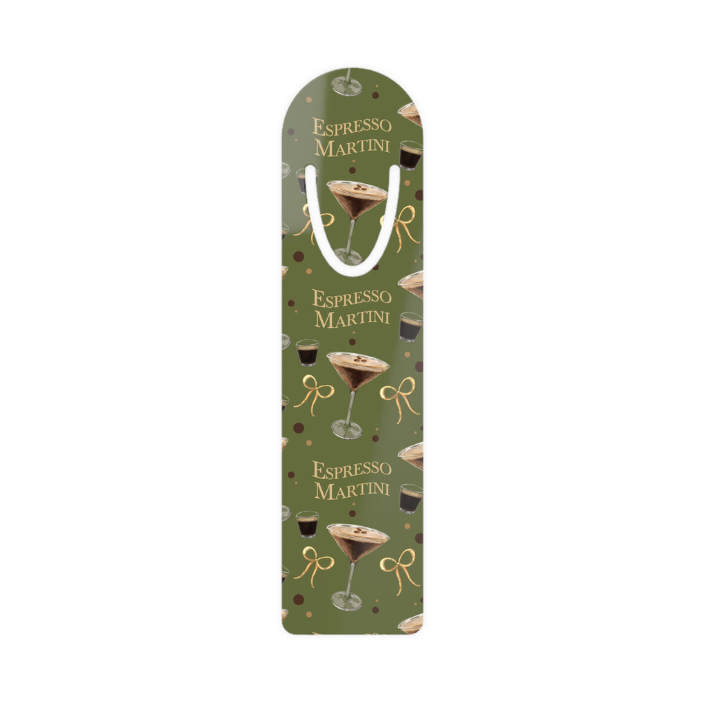 Espresso Martini Metal Bookmark — Olive Green Espresso Collection Inspired Design