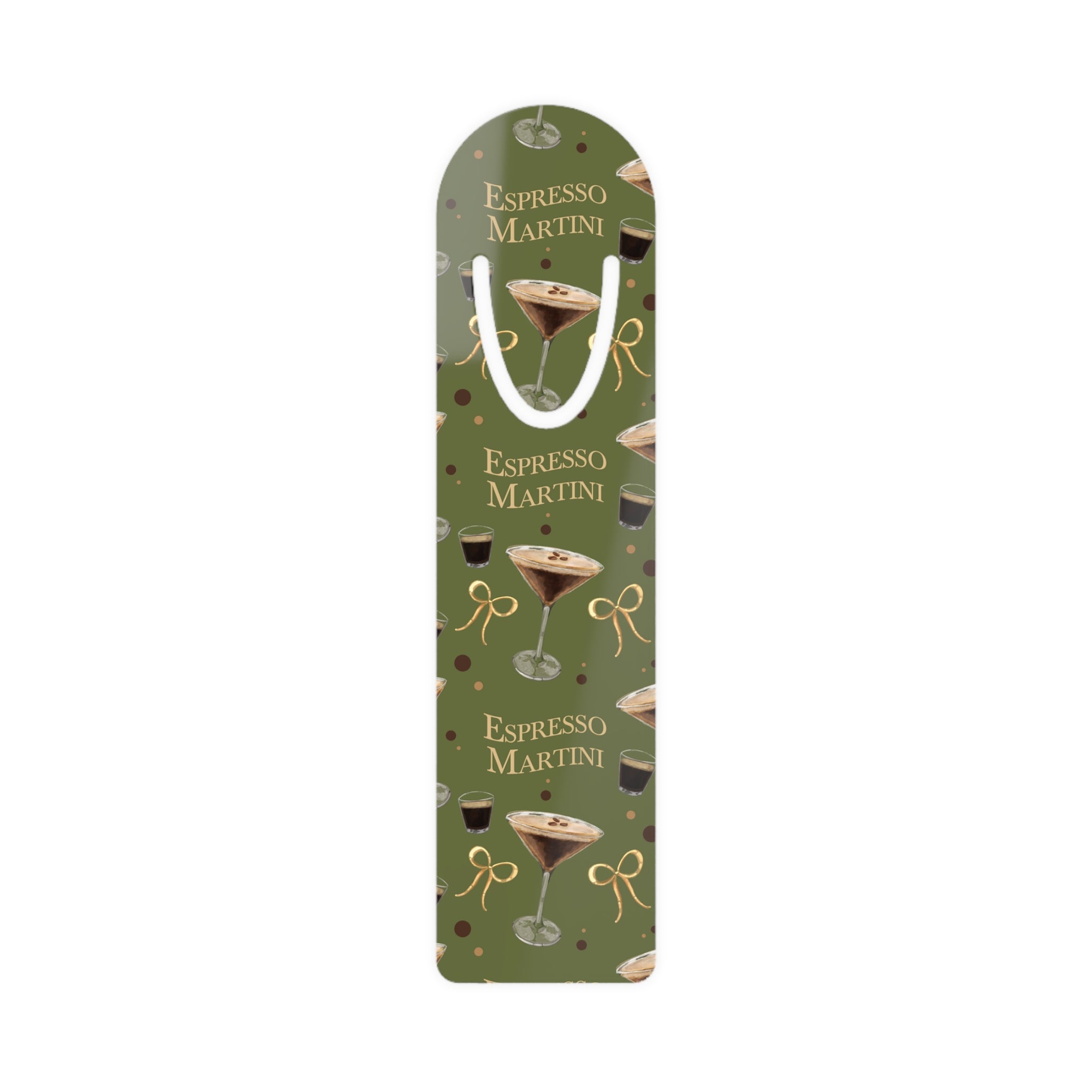Espresso Martini Metal Bookmark — Olive Green Espresso Collection Inspired Design