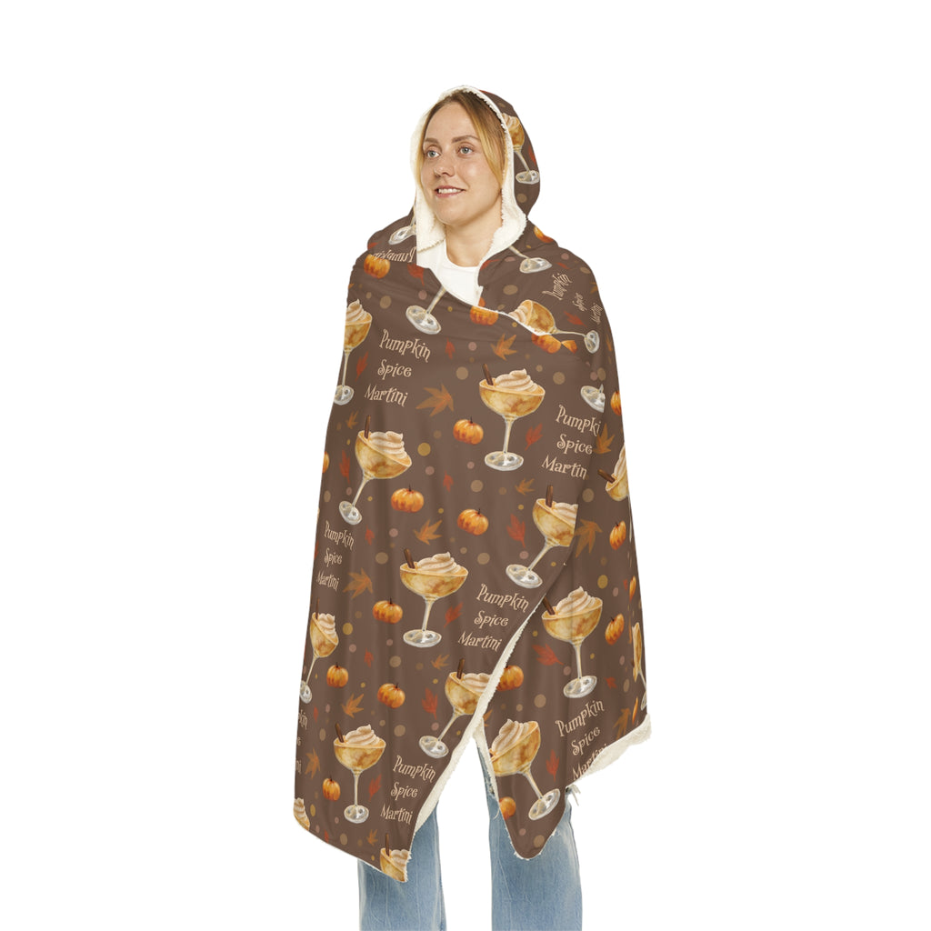 Pumpkin Spice Martini Hooded Throw Blanket — Brown Pumpkin Collection Inspired Design