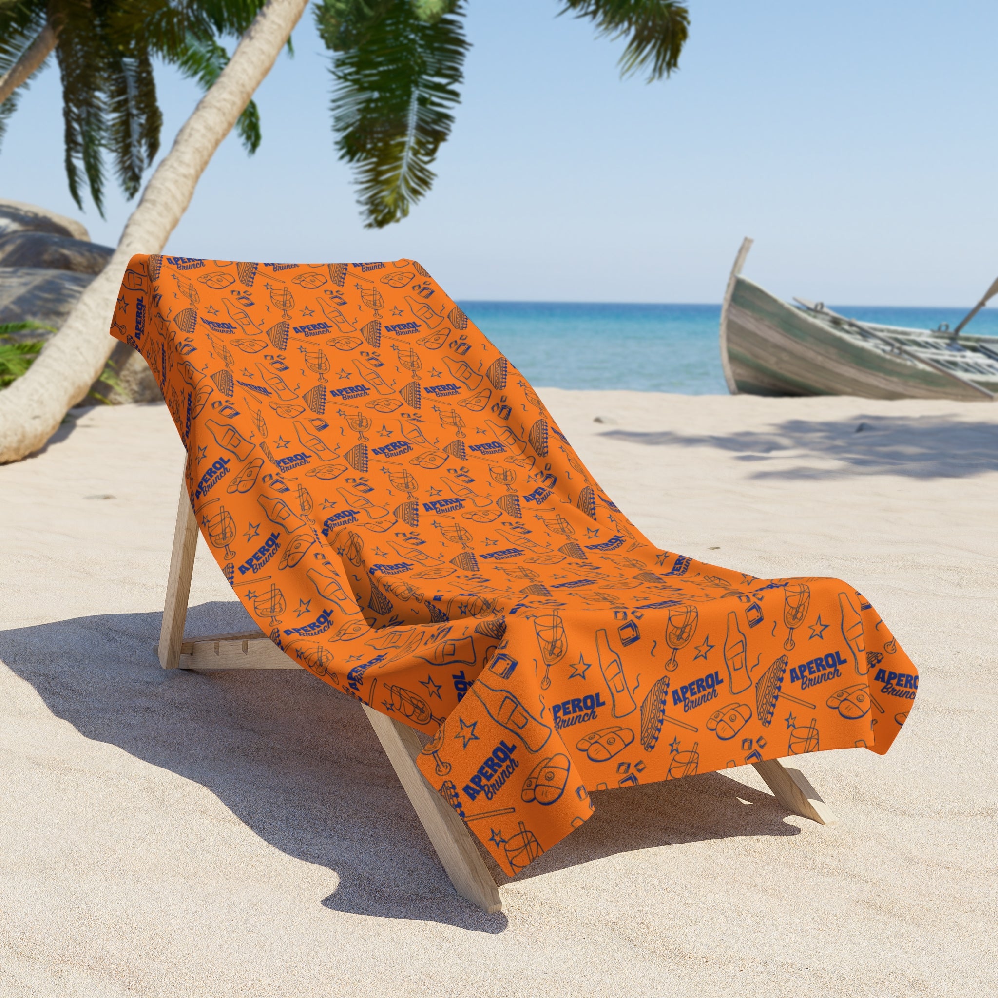 Aperol Brunch Beach Towel – Tropical Orange Summer Towel