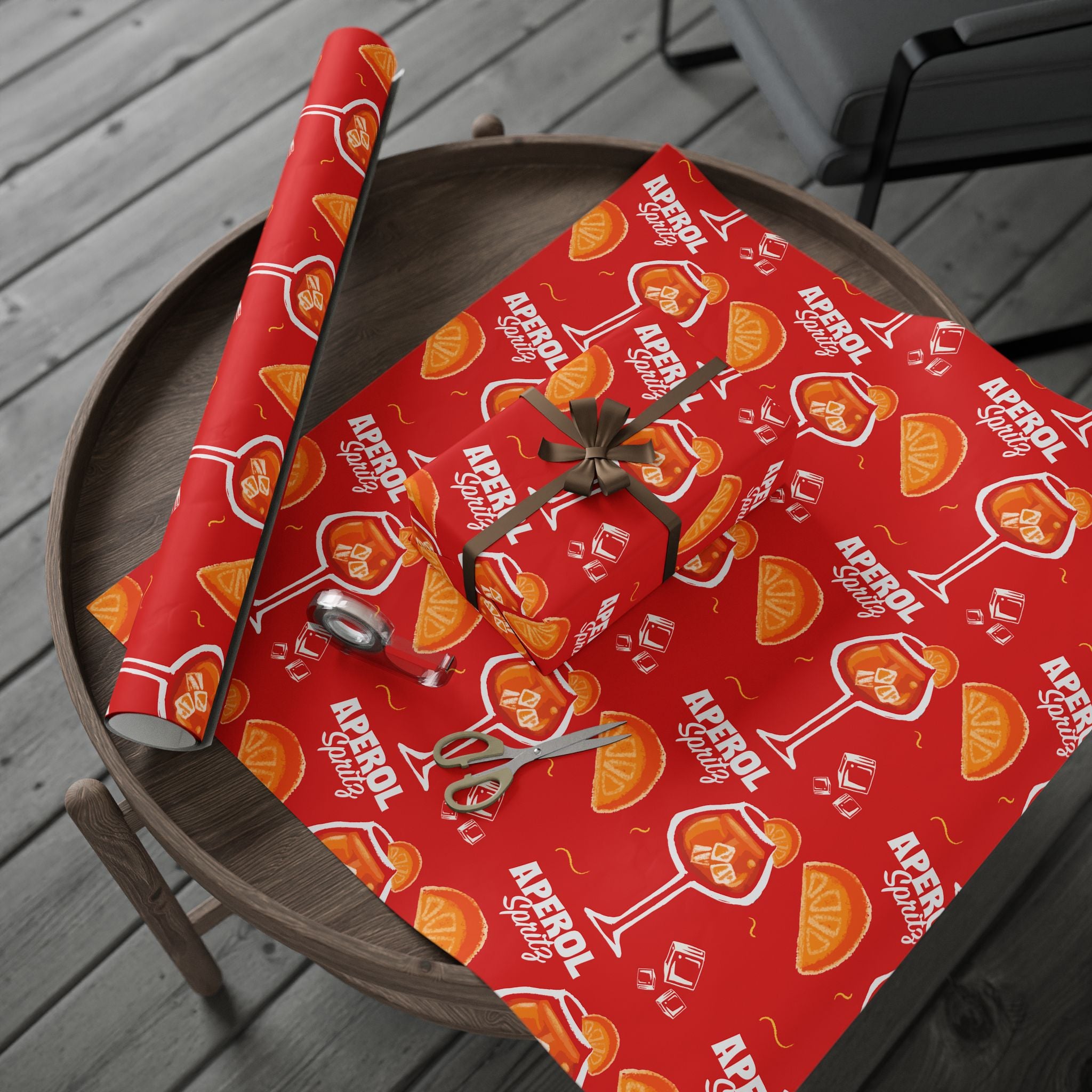 Aperol Spritz Peel Wrapping Paper Roll — Aperol Red Collection Inspired Design