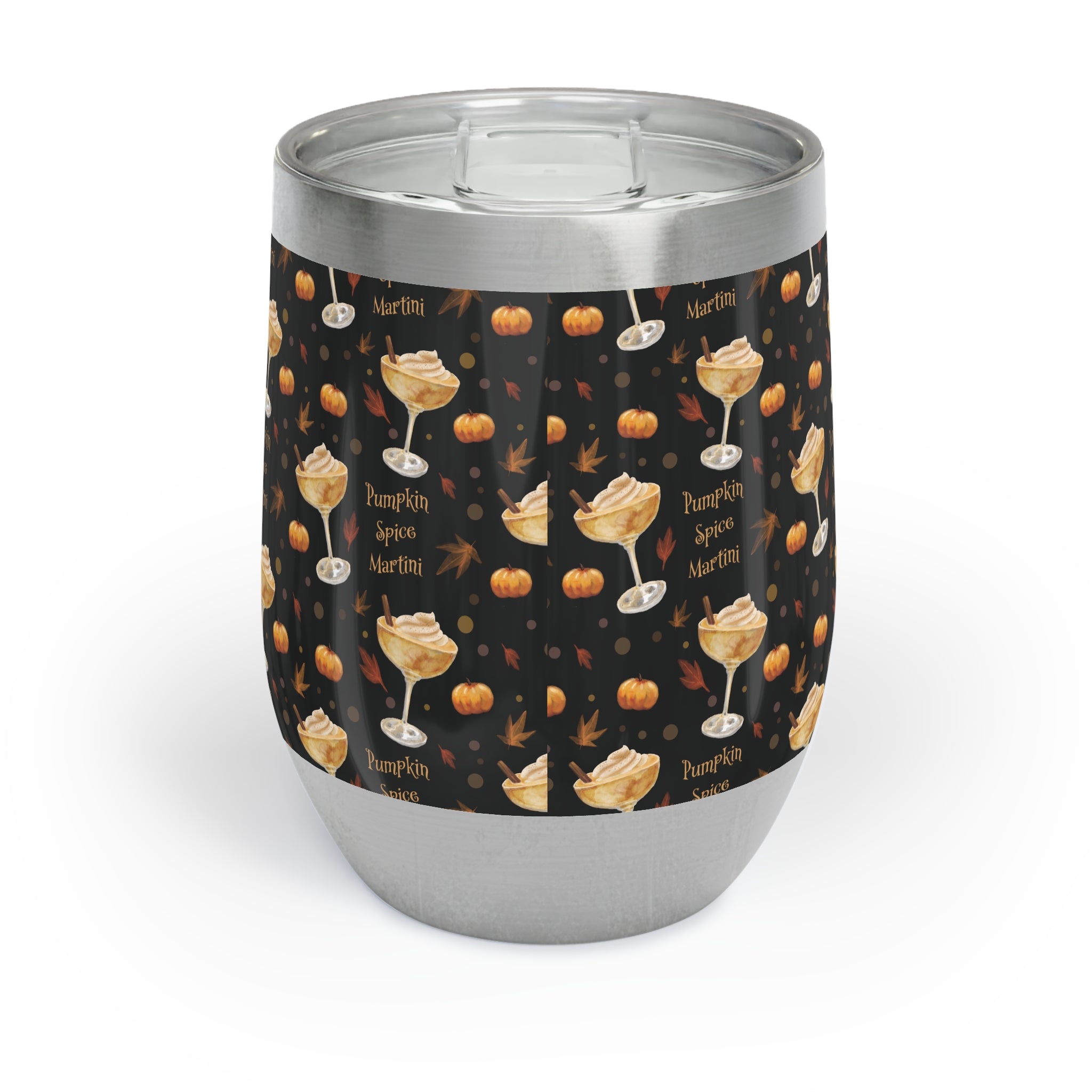 Pumpkin Spice Martini 12oz Wine Tumbler  — Black Pumpkin Collection Inspired Design
