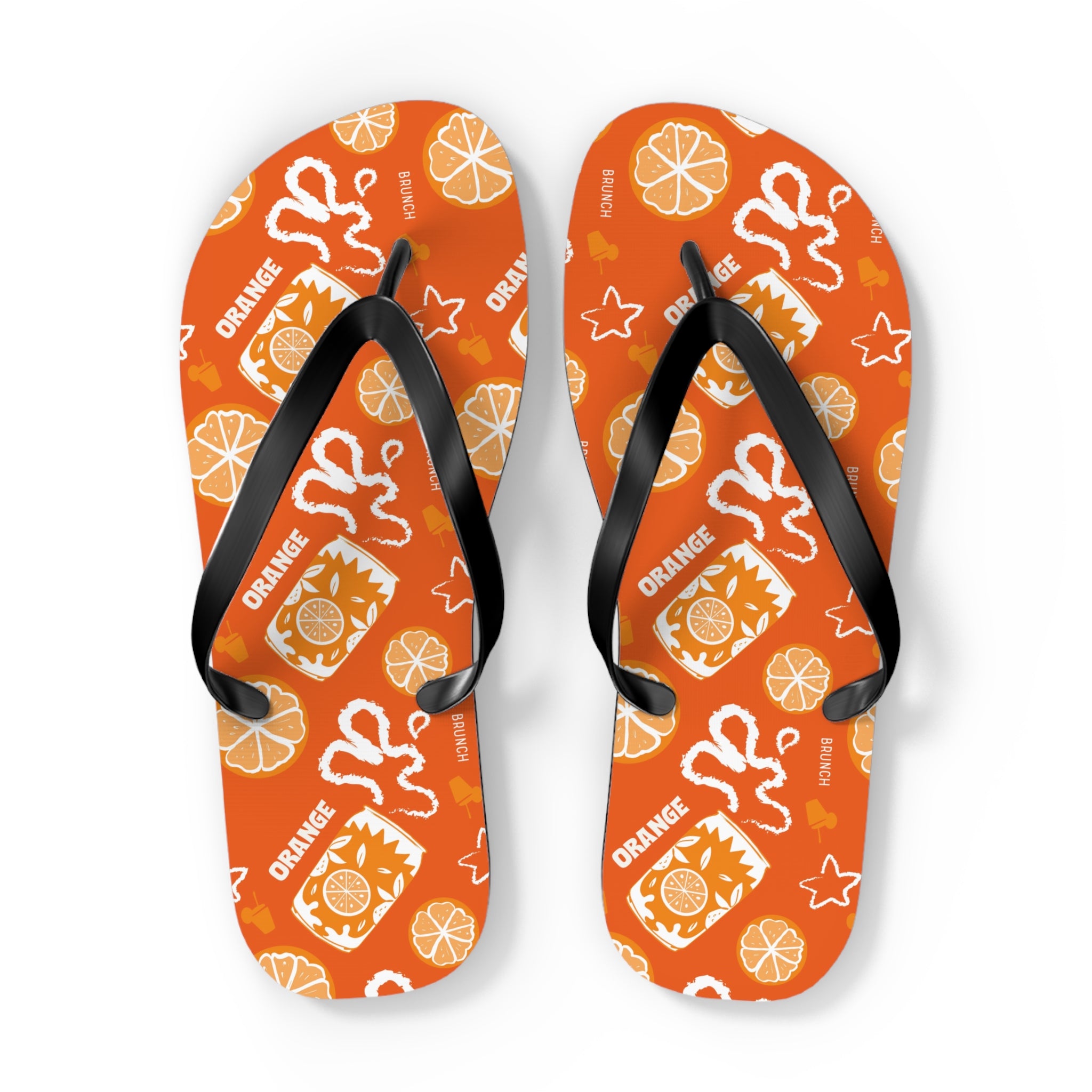 Orange Fruit Brunch Flip Flops — Orange Aperol Inspired Design