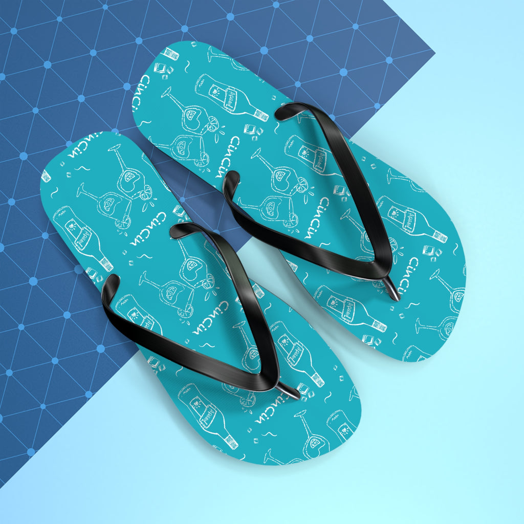 CinCin Turquoise Flip Flops – Turquoise Cin Cin Brunch Collection Inspired Design