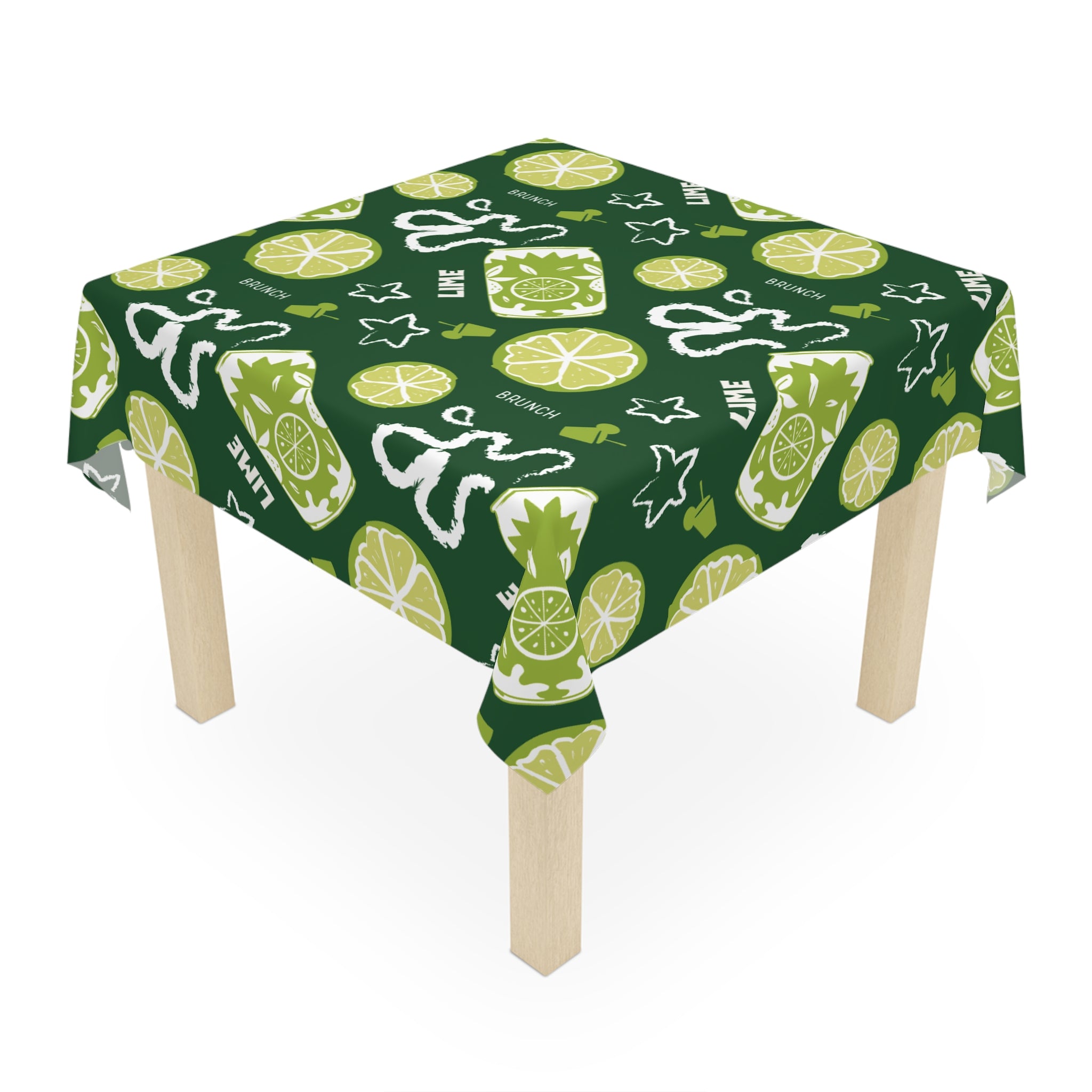 Lime Fruit Brunch Collection Tablecloth — Green Aperol Inspired Design