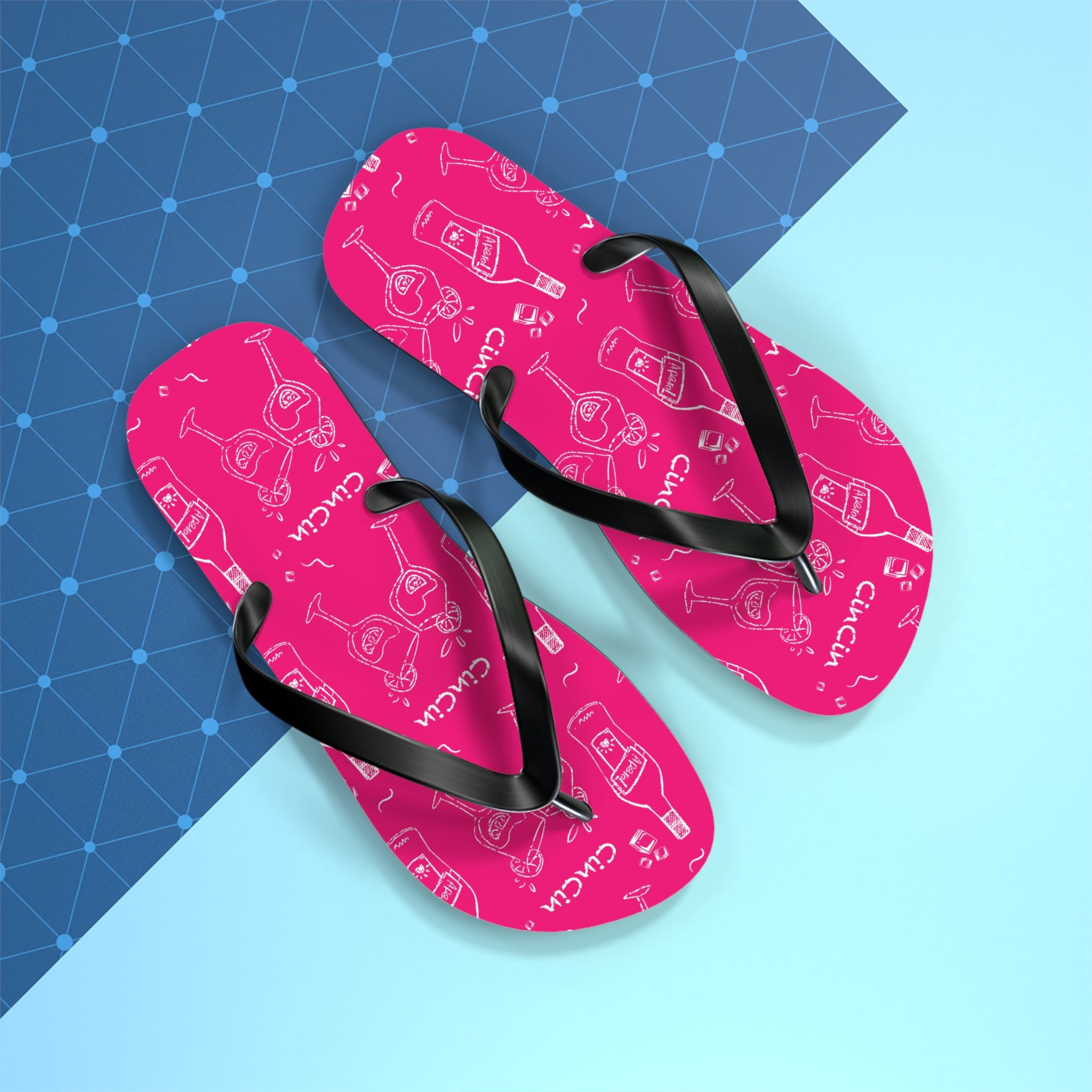 Cin Cin Pink Flip Flops — Pink Cin Cin Collection Inspired Design