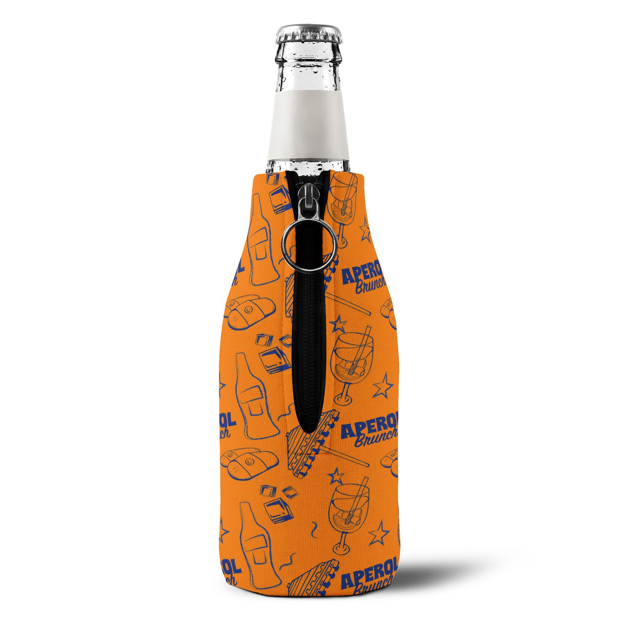 Aperol Brunch Zip-Up Bottle Cooler Sleeve — Orange Brunch Collection Inspired Design