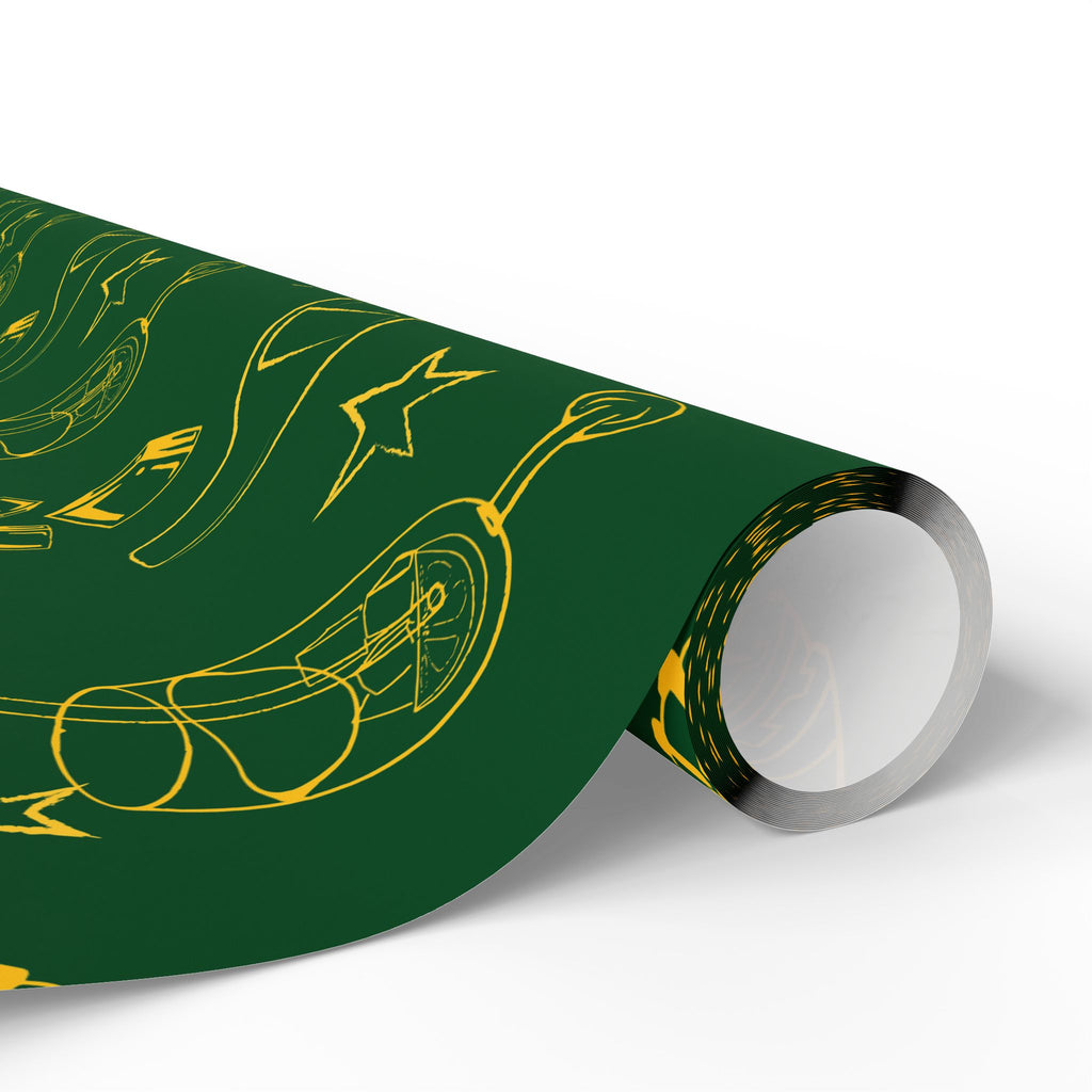 Aperol Brunch Peel Wrapping Paper Roll — Green Brunch Collection Inspired Design