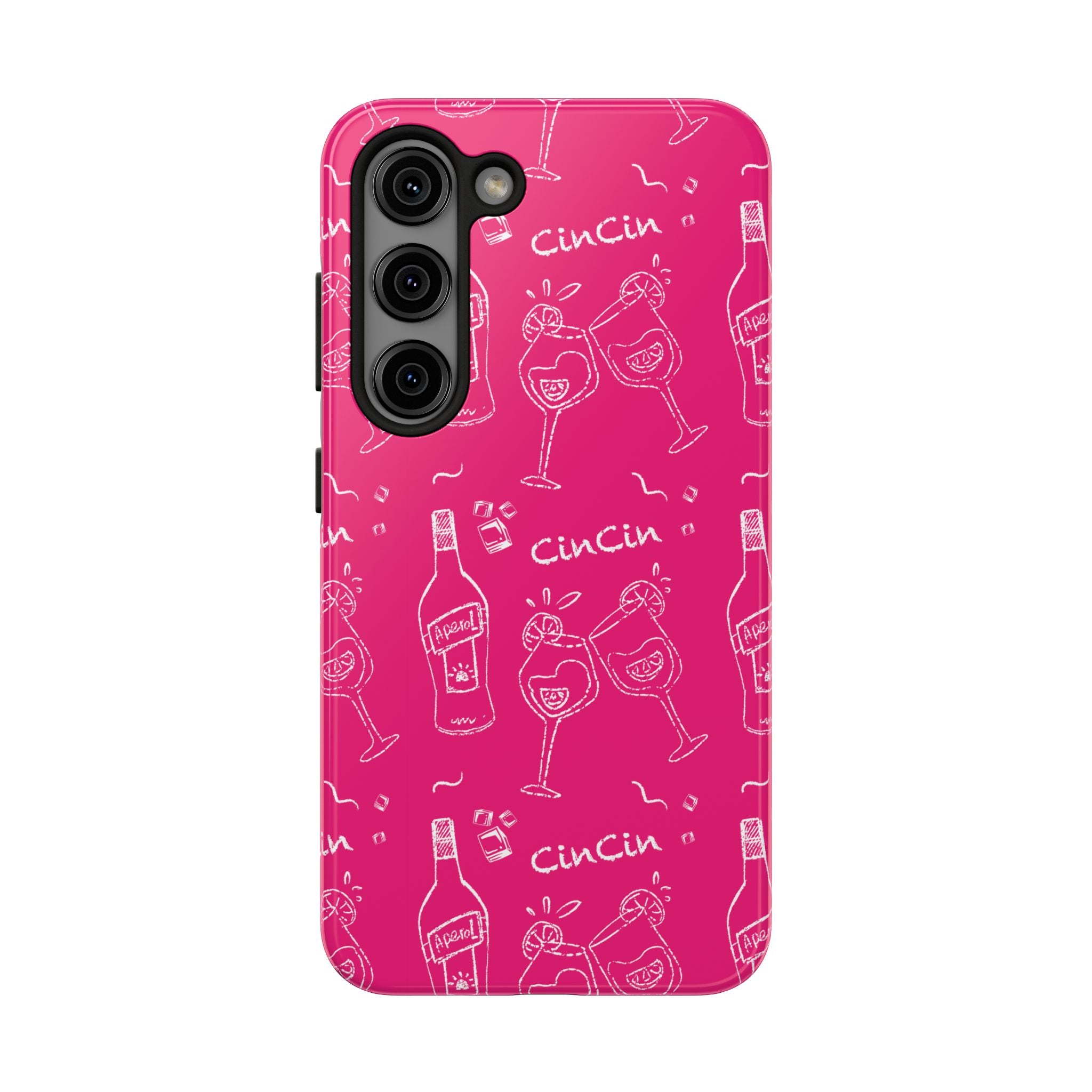 Cin Cin Spritz Tough Phone Case — Magenta Citrus Cocktail Pattern