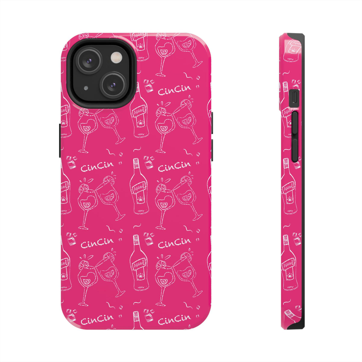 Cin Cin Spritz Tough Phone Case — Magenta Citrus Cocktail Pattern