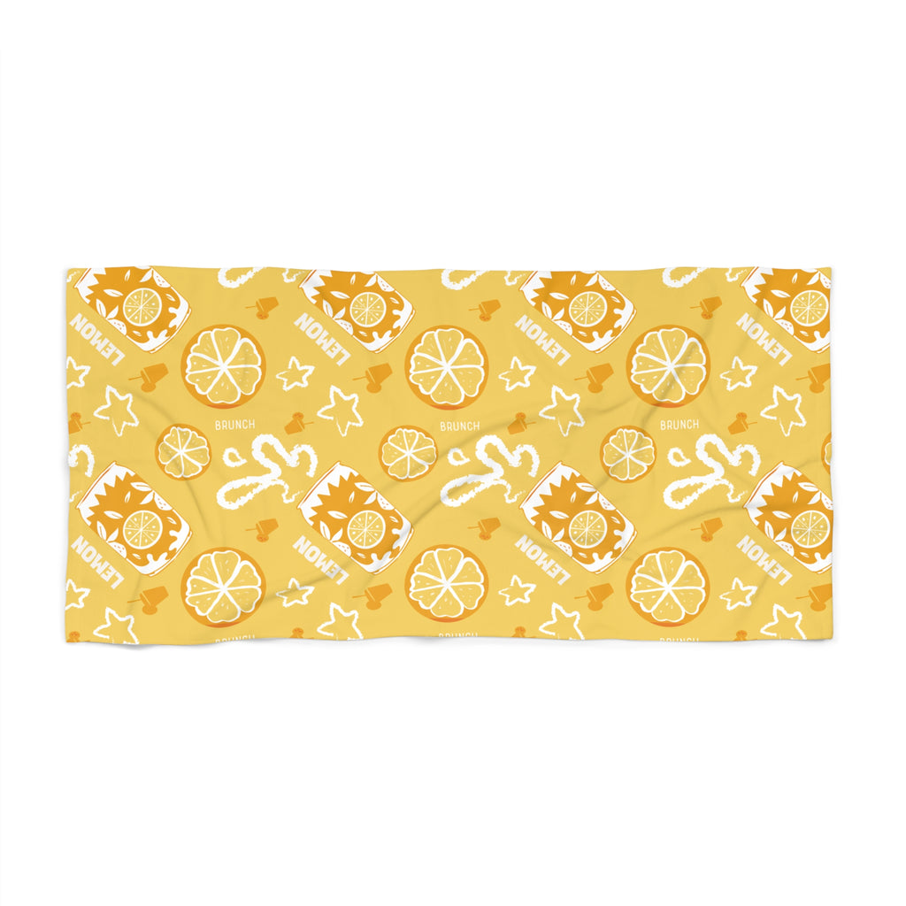 Lemon Cocktail Beach Towel – Yellow Aperol Inspired Design