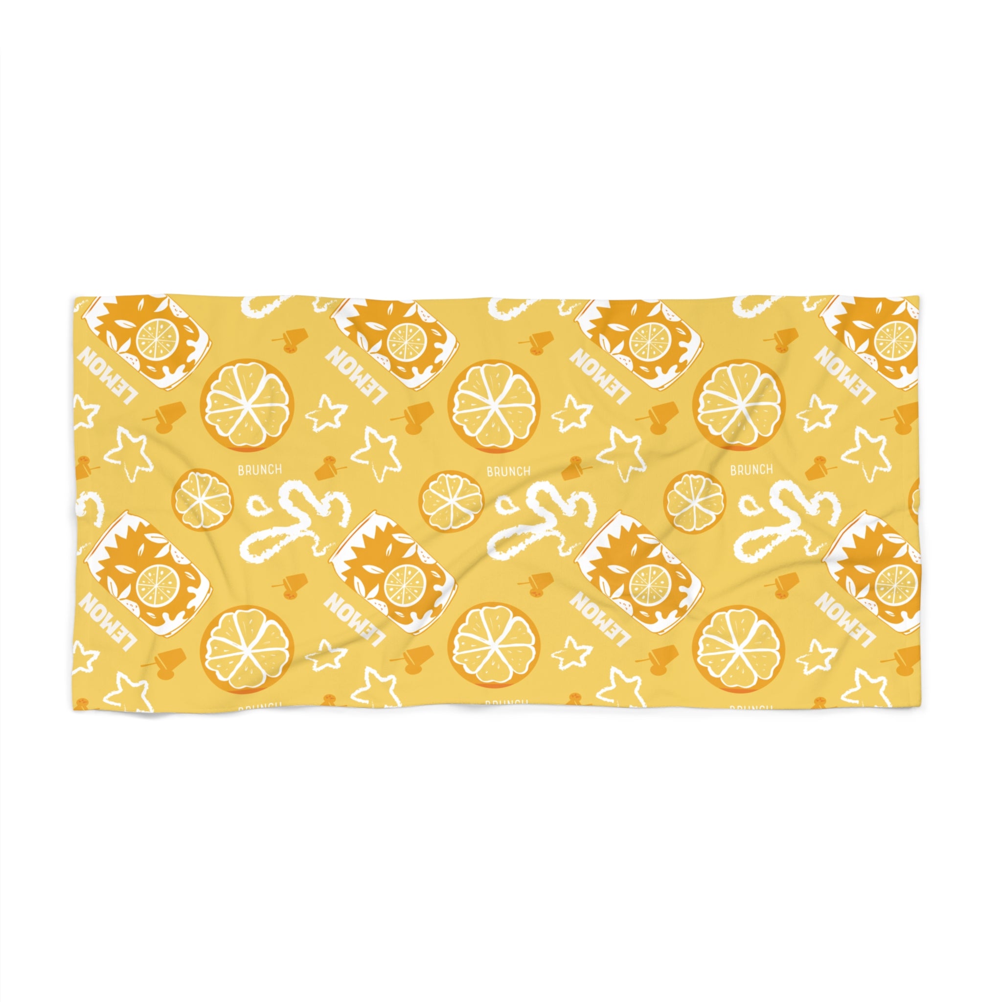 Lemon Cocktail Beach Towel – Yellow Aperol Inspired Design