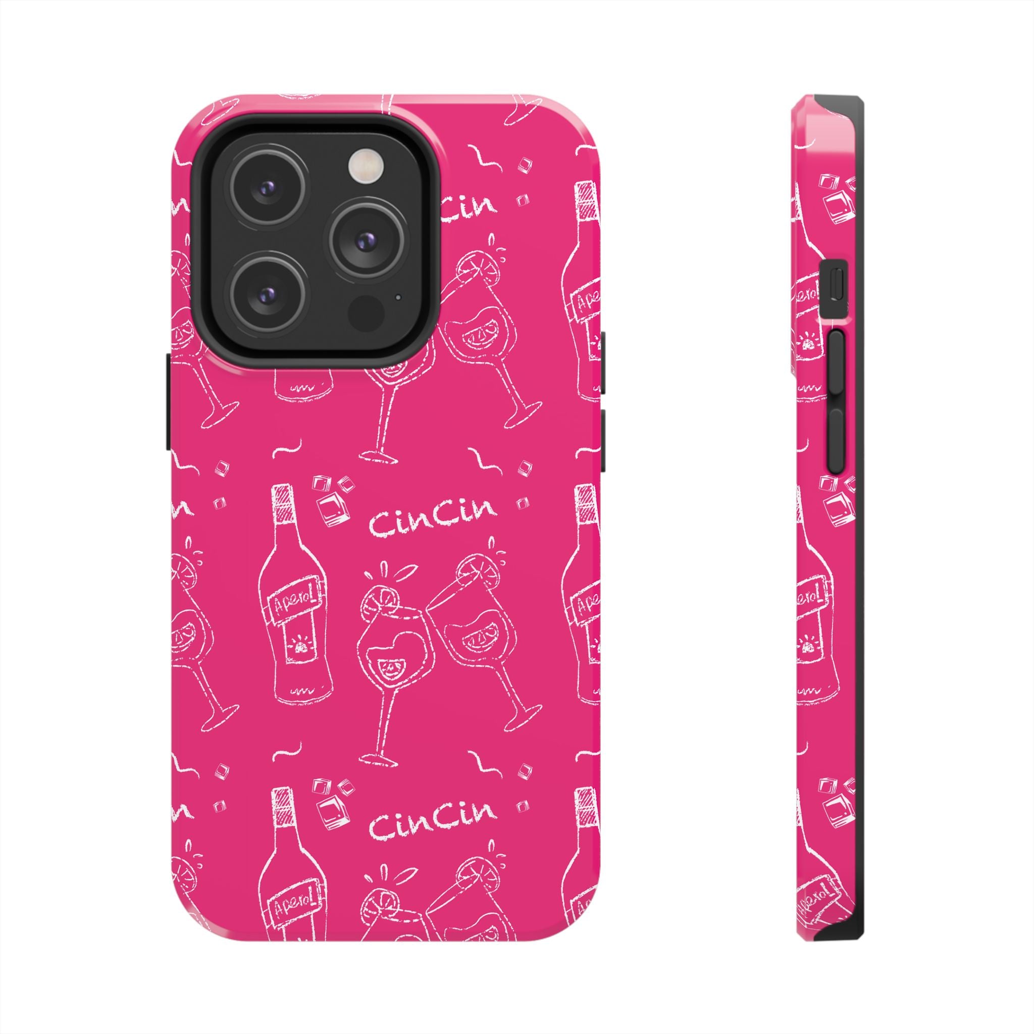 Cin Cin Spritz Tough Phone Case — Magenta Citrus Cocktail Pattern