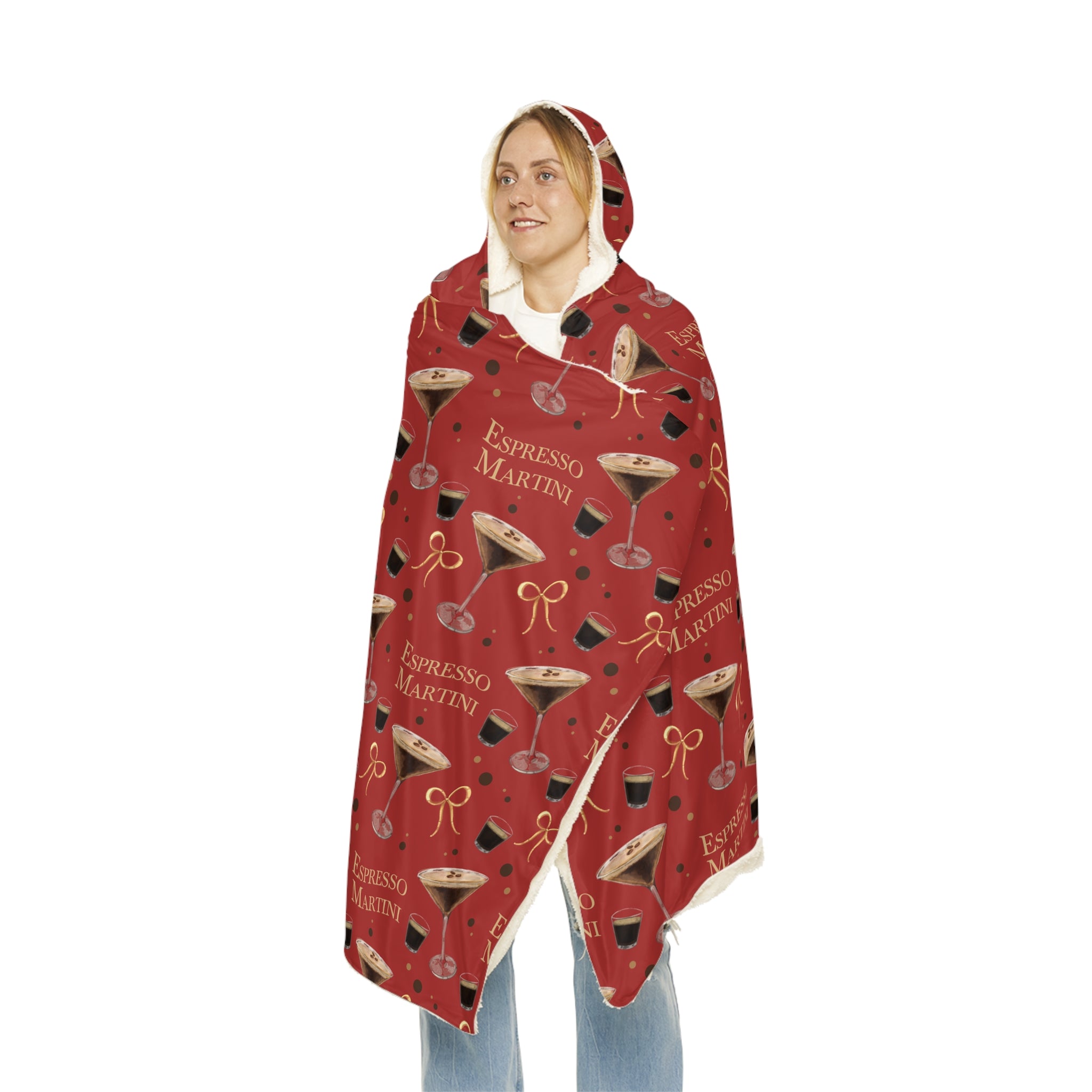 Espresso Martini Hooded Throw Blanket — Red Espresso Collection Inspired Design