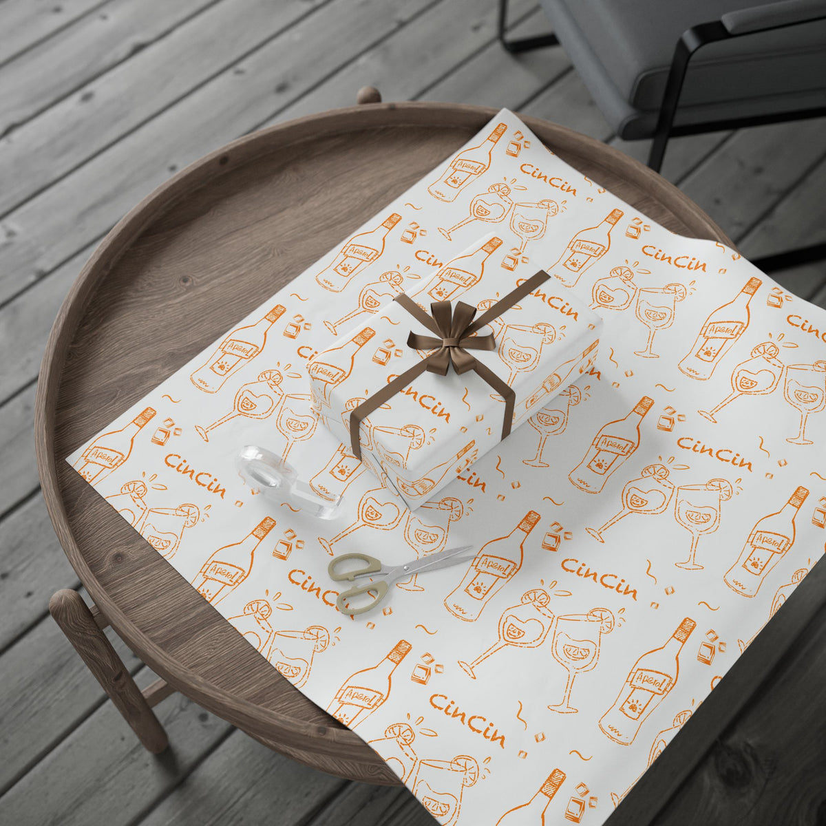 Cin Cin Peel Wrapping Paper Roll — White Cin Cin Brunch Collection Inspired Design