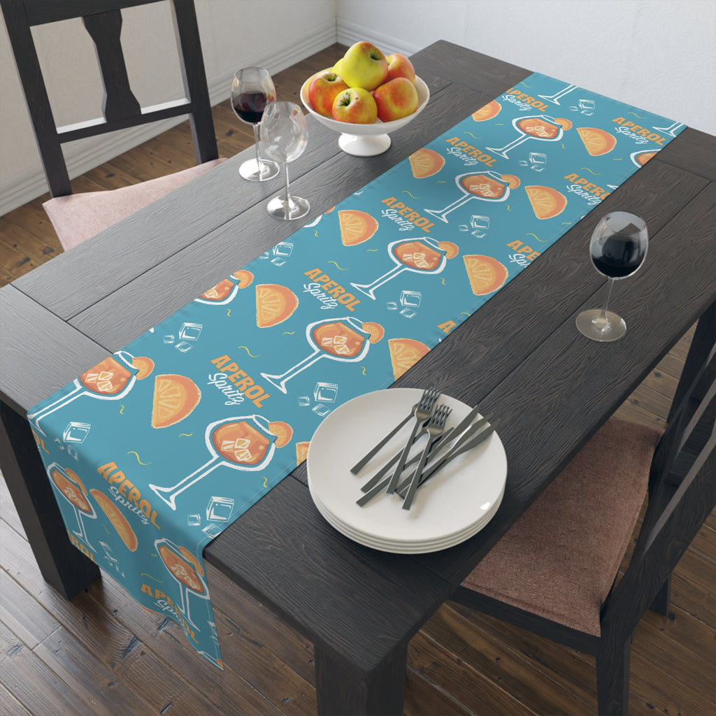 Aperol Spritz Table Runner – Turquoise Cocktail Party Decor