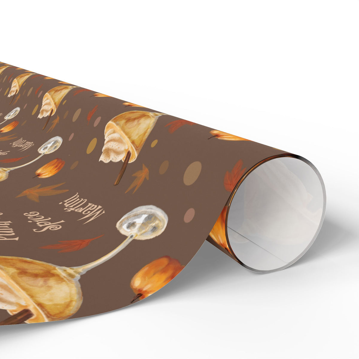 Pumpkin Spice Martini Wrapping Paper Roll – Brown Pumpkin Collection Inspired Design