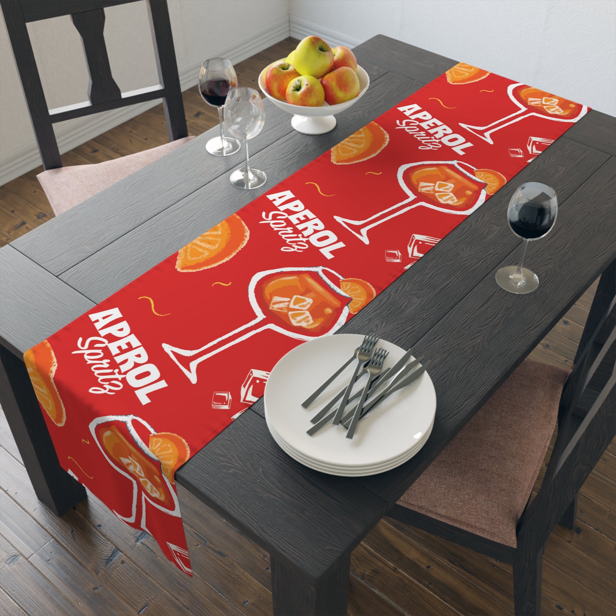 Aperol Spritz Table Runner — Aperol Red Collection Inspired Design