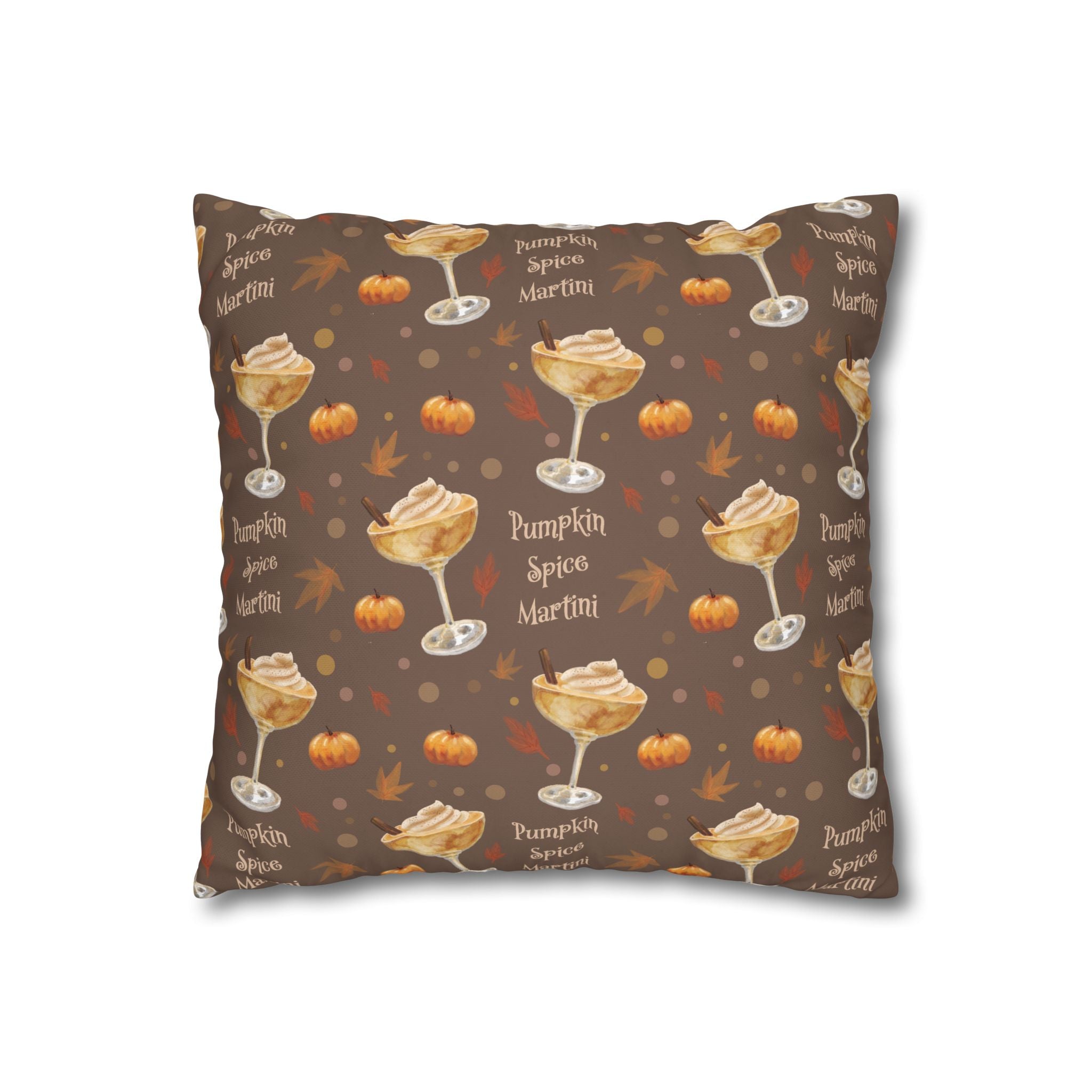 Pumpkin Spice Martini Pillowcase — Brown Pumpkin Collection Inspired Design