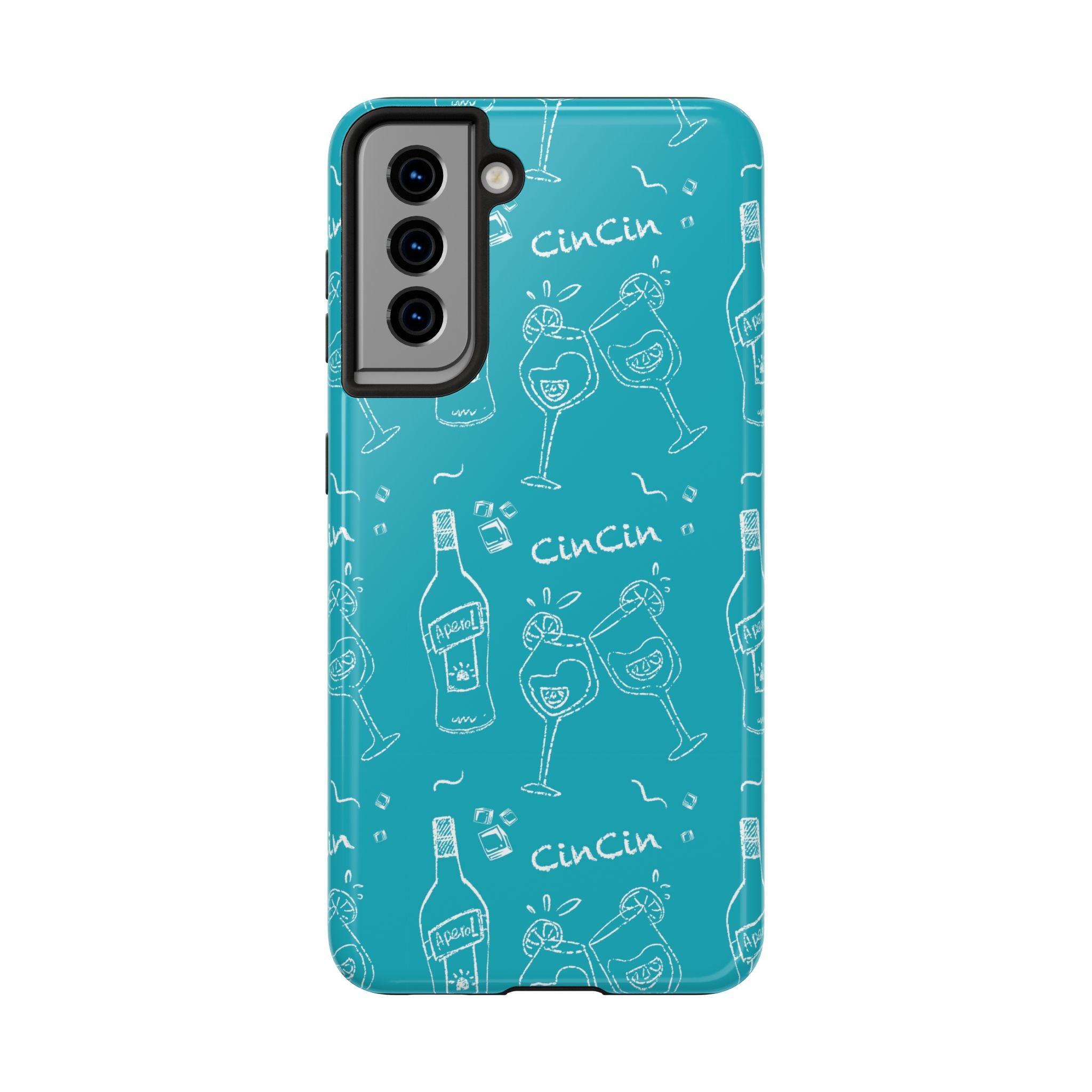 Cin Cin Spritz Tough Phone Case — Turquoise Citrus Cocktail Pattern