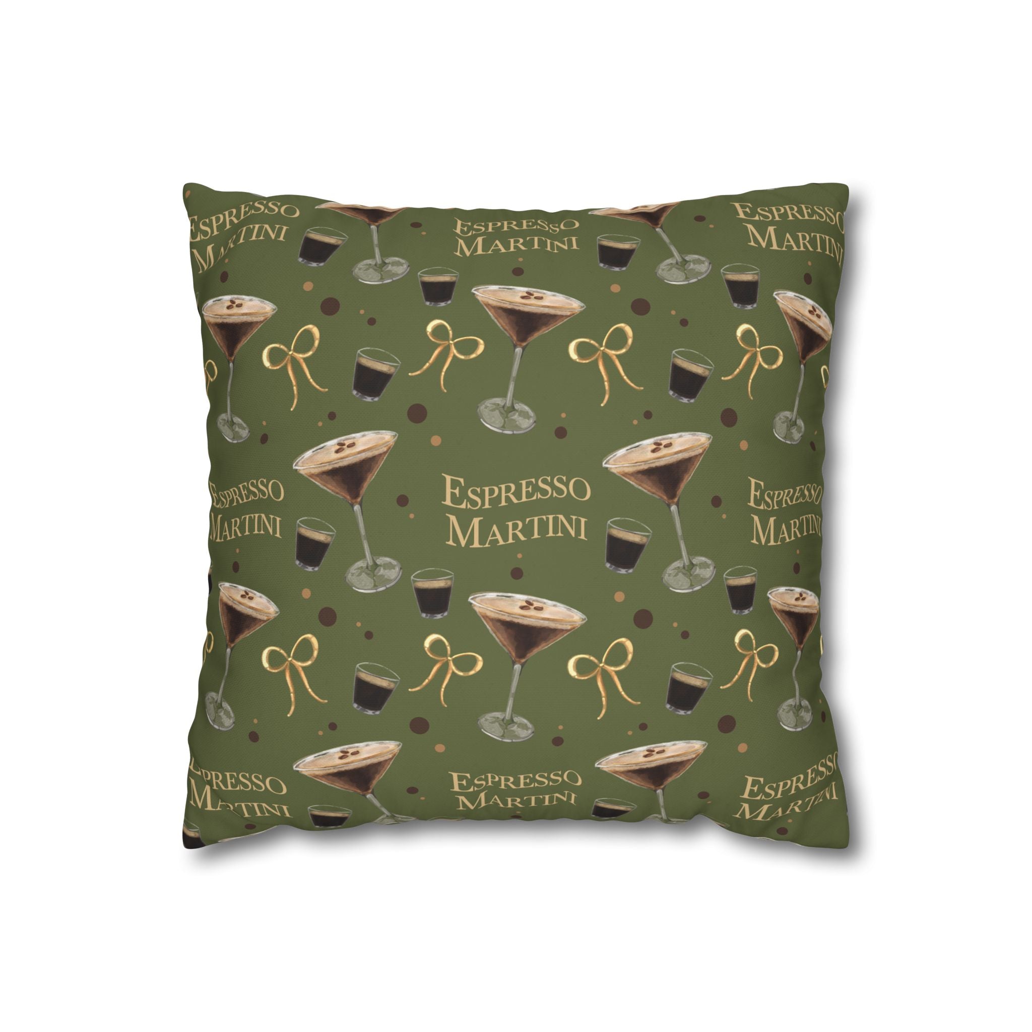 Espresso Martini Pillowcase — Olive Green Espresso Collection Inspired Design