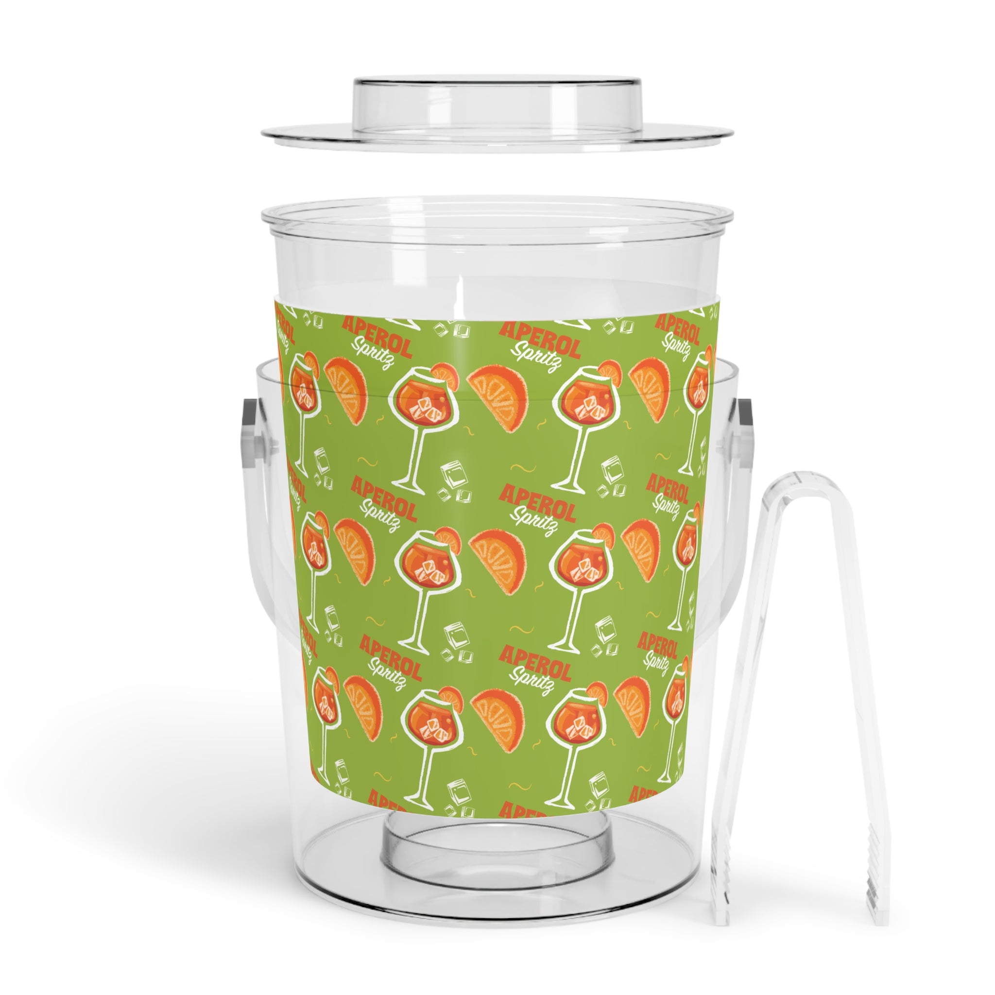 Aperol Spritz Ice Bucket with Tongs — Green Spritz Collection Inspired Design