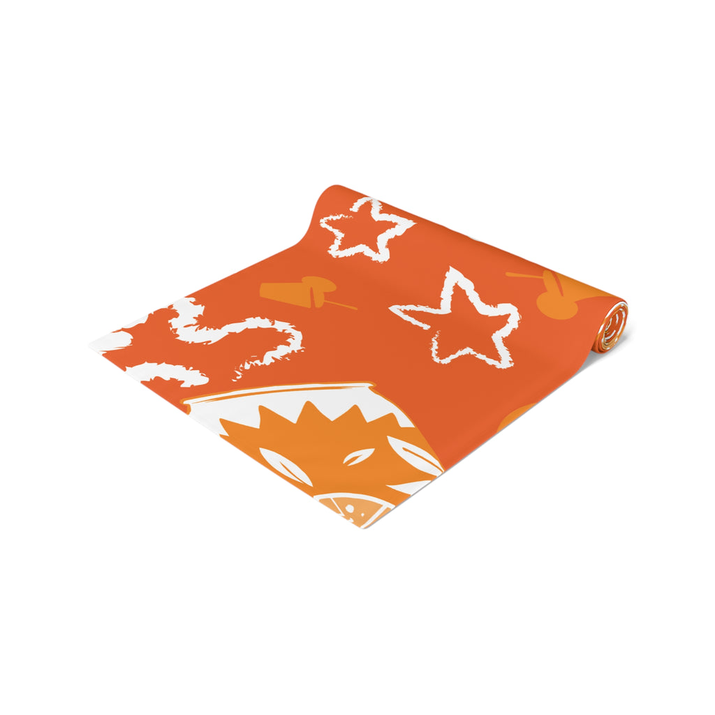 Orange Citrus Pattern Table Runner – Citrus Summer Table Decor