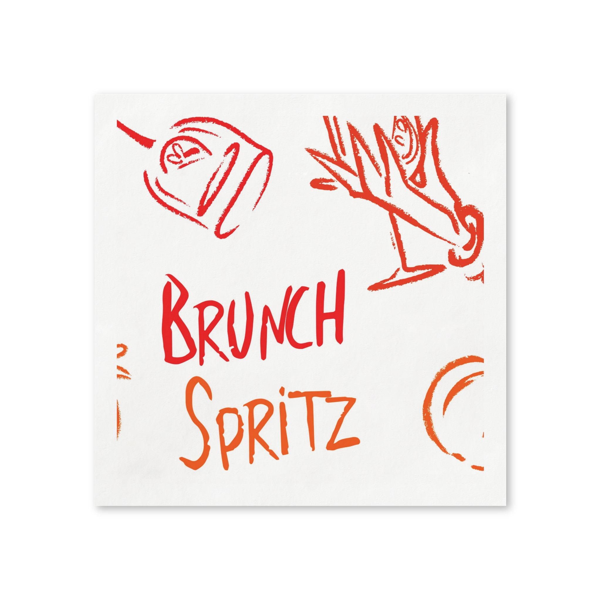 Brunch Spritz Cocktail Napkins (Pack of 50) – White & Red Paper Napkins, Aperitivo Party Decor, Brunch Beverage Napkins, Hostess Gift