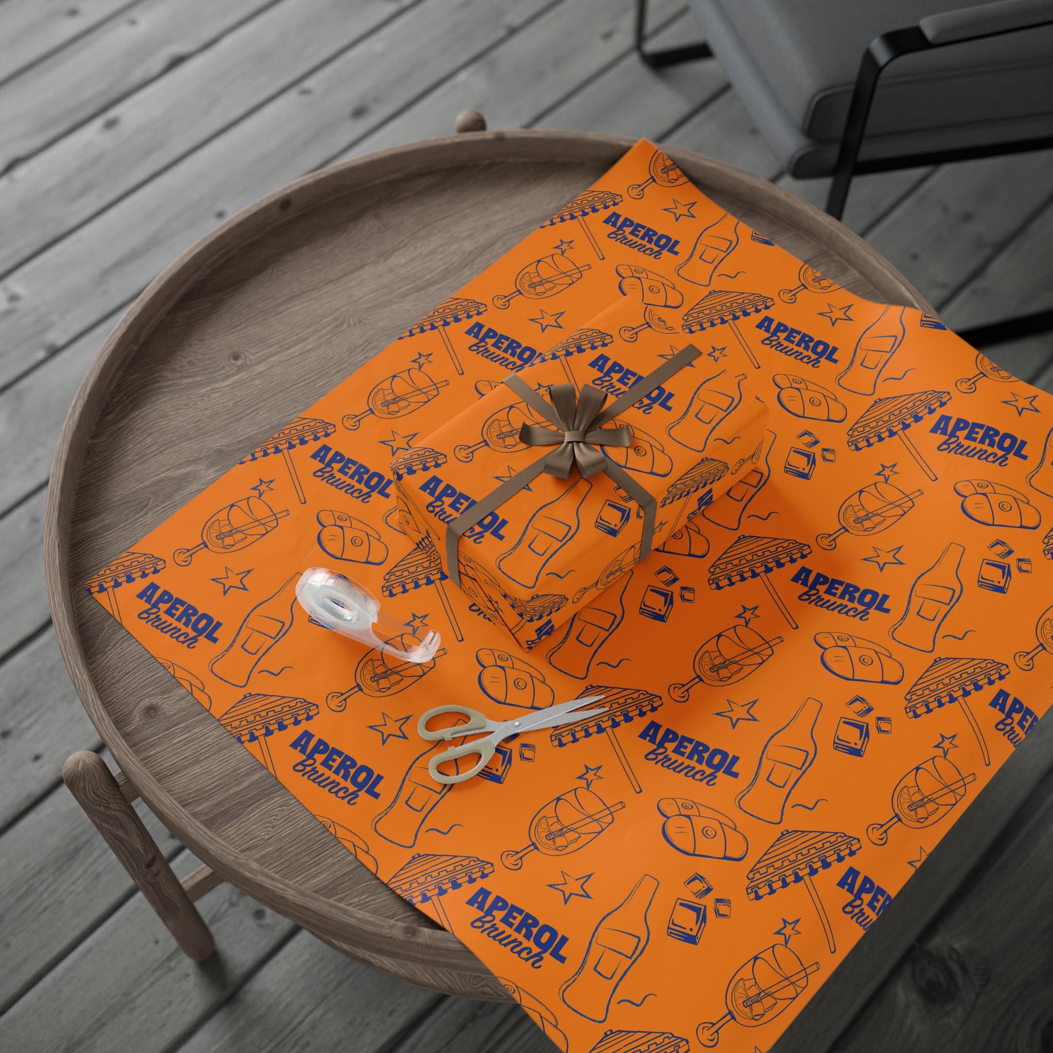 Aperol Brunch Peel Wrapping Paper Roll — Orange Brunch Collection Inspired Design