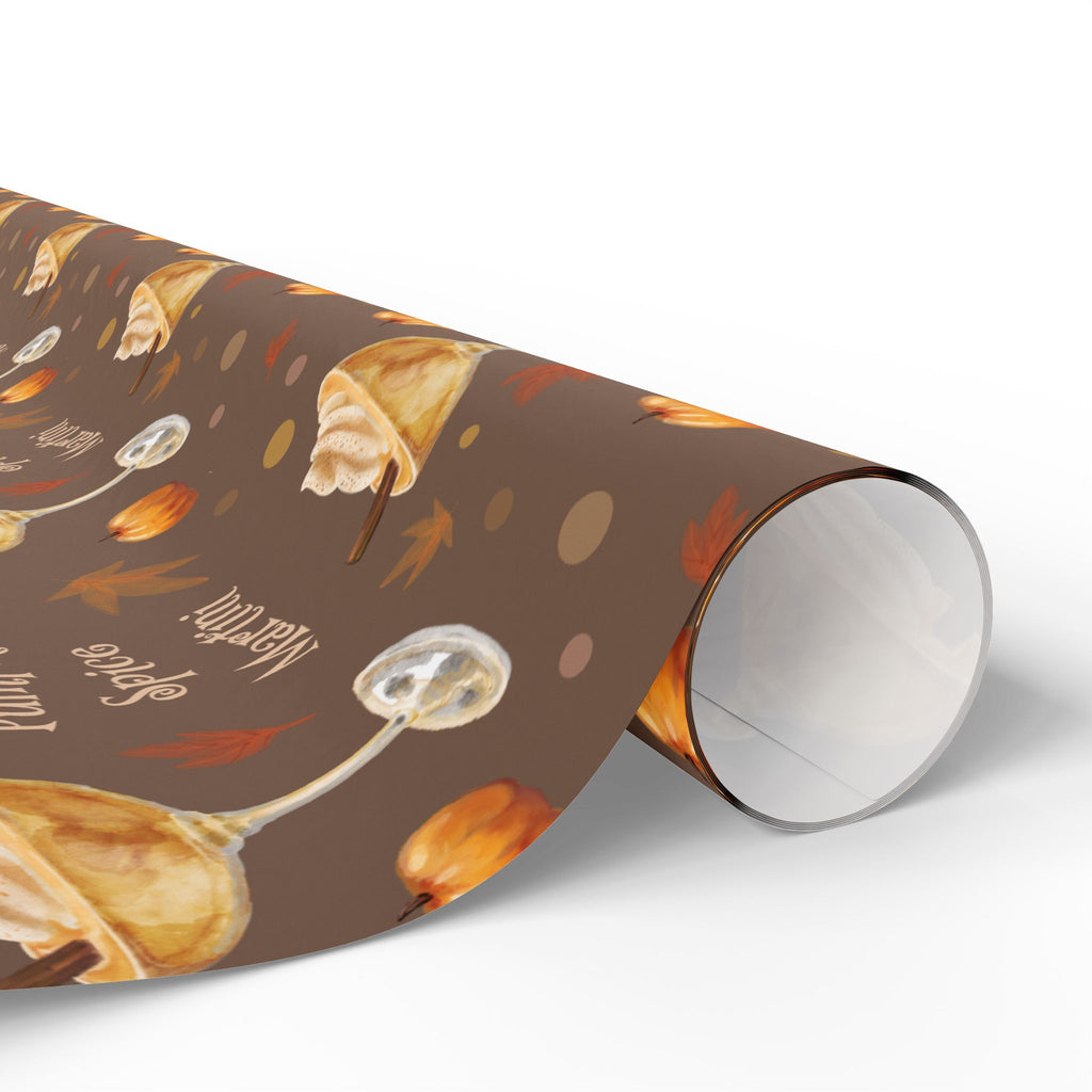 Pumpkin Spice Martini Wrapping Paper Roll – Brown Pumpkin Collection Inspired Design