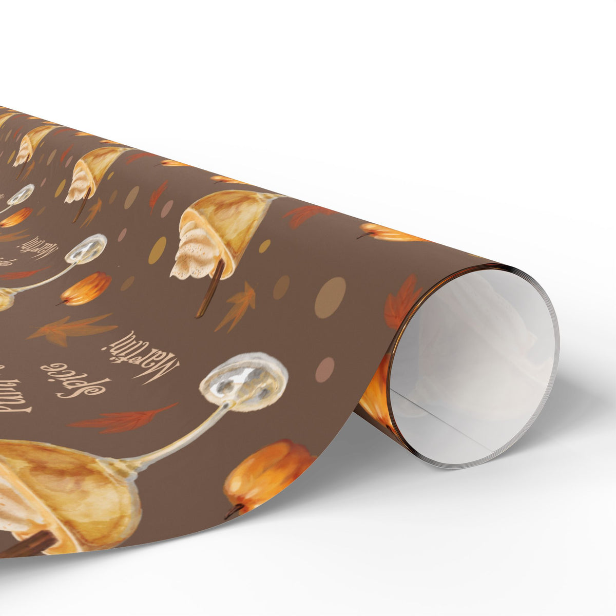 Pumpkin Spice Martini Wrapping Paper Roll – Brown Pumpkin Collection Inspired Design