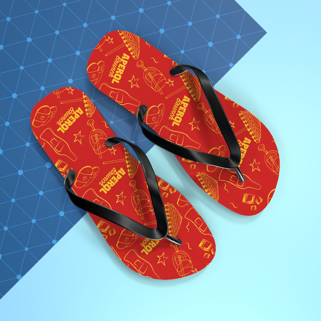 Aperol Brunch Flip Flops – Red Brunch Inspired Design