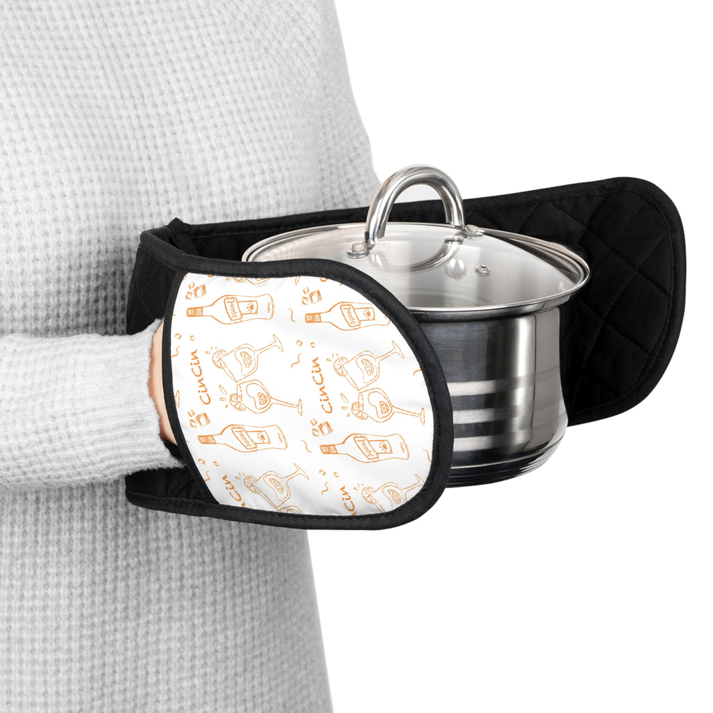 Cin Cin Double Oven Mitts - White Cin Cin Brunch Inspired Design