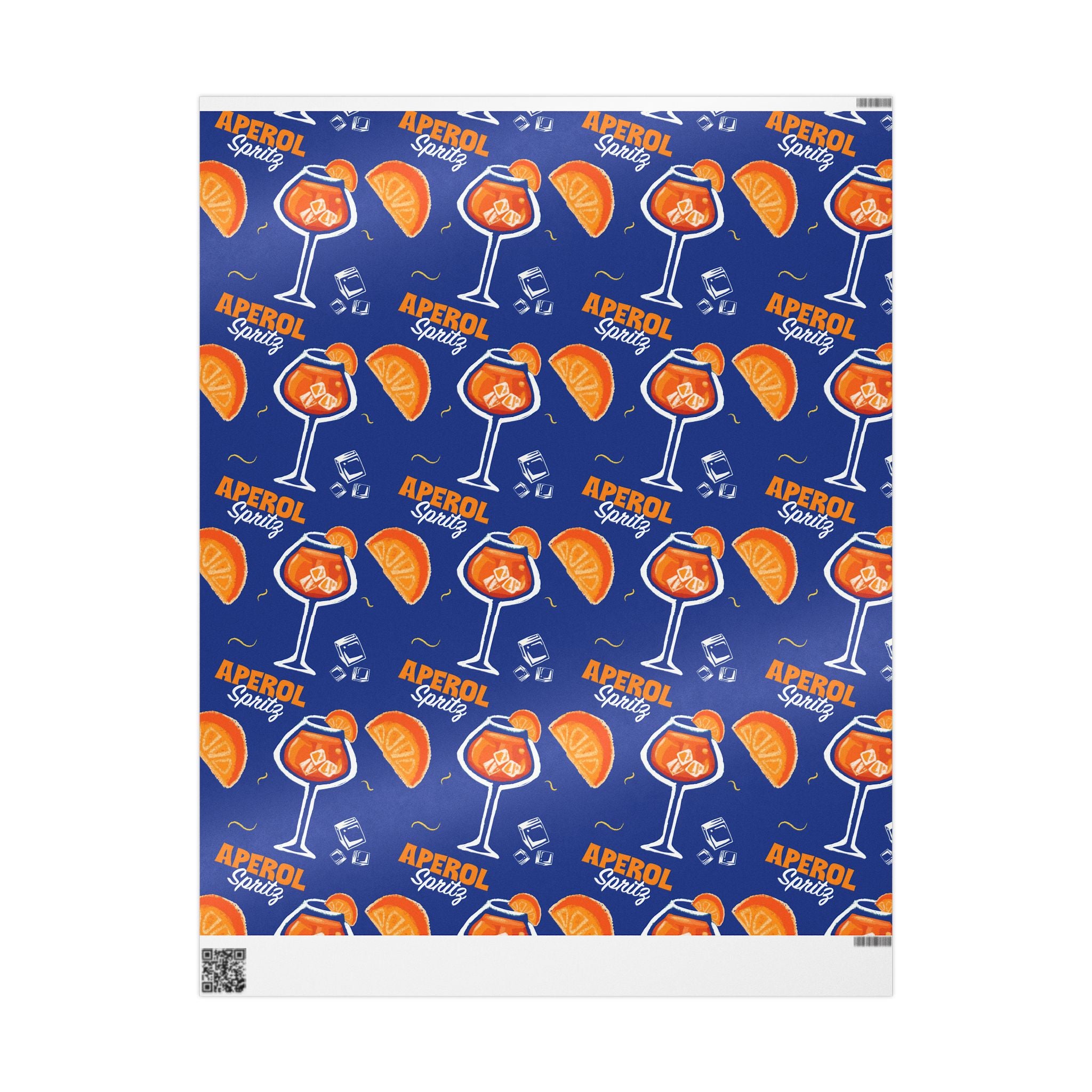 Aperol Spritz Peel Wrapping Paper Roll — Blue Spritz Collection Inspired Design
