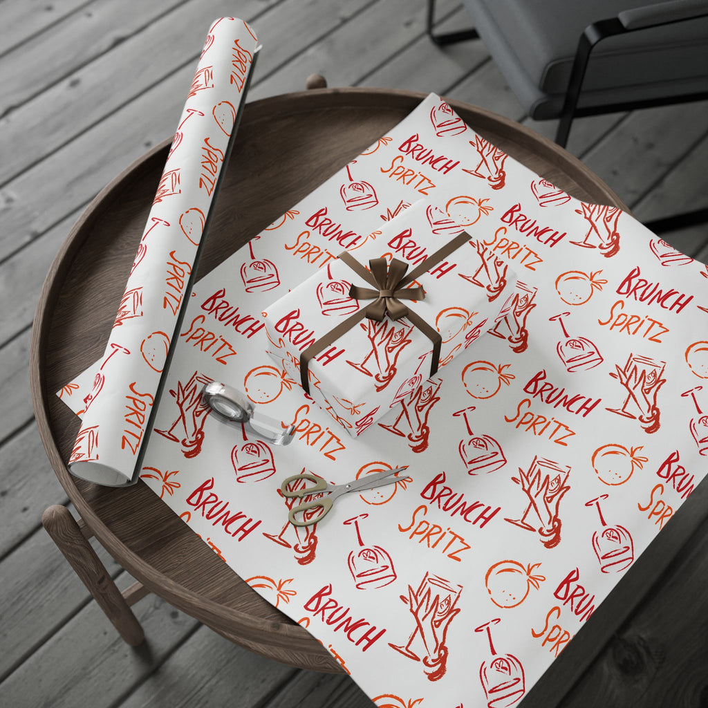 Brunch Spritz Peel Wrapping Paper Roll — White Brunch Collection Inspired Design