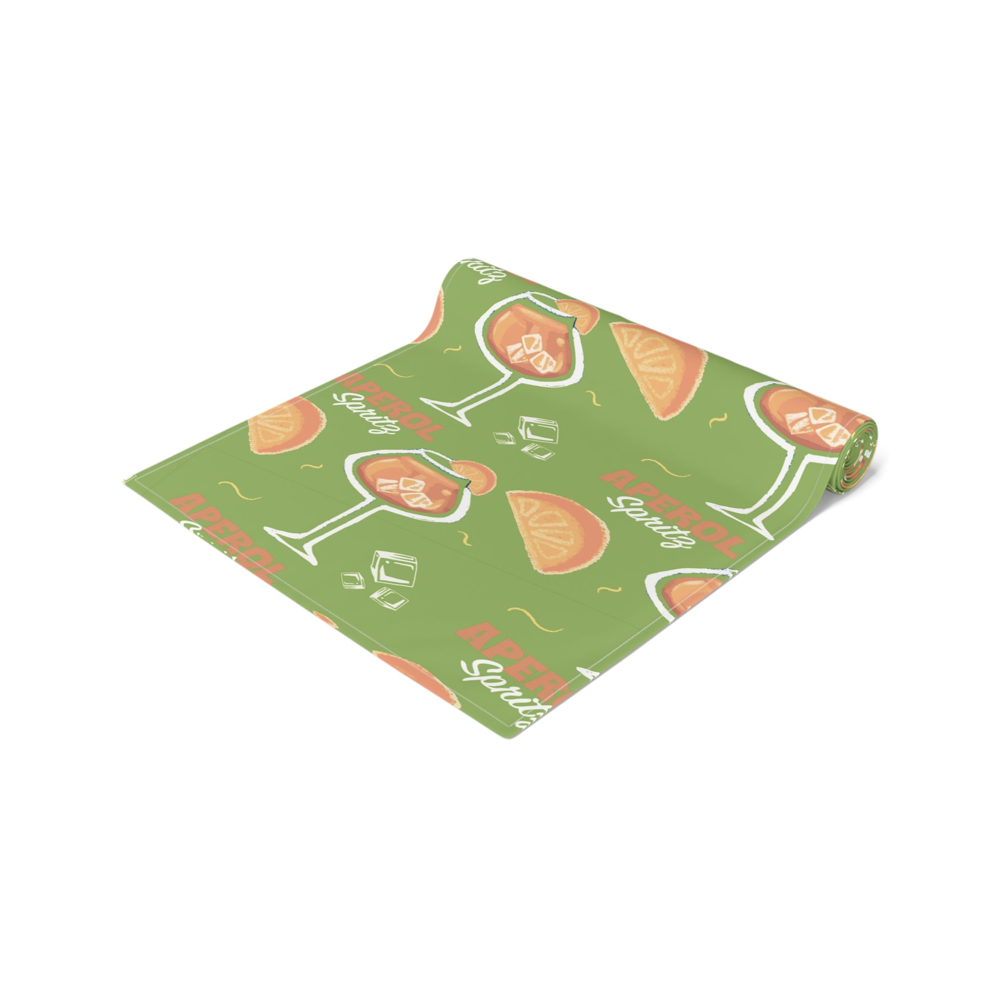 Aperol Spritz Table Runner – Green Cocktail Party Decor