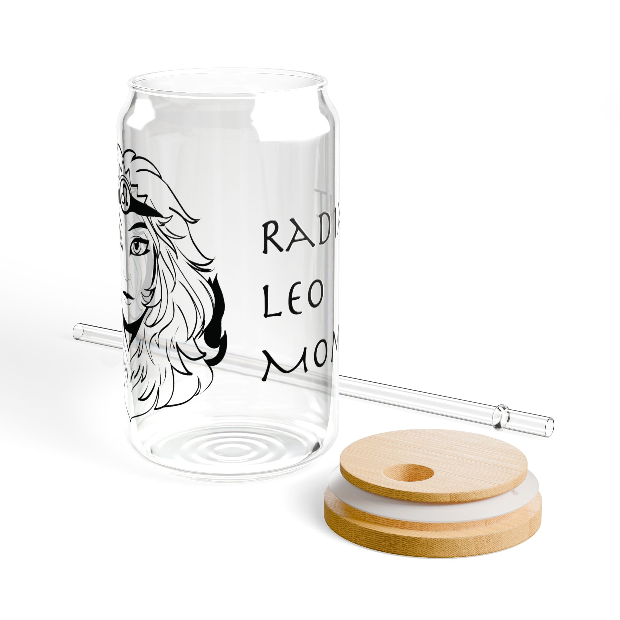 Leo Mom Gift – 16oz Zodiac Sipper Glass for Mom | Astrology Glass Cup
