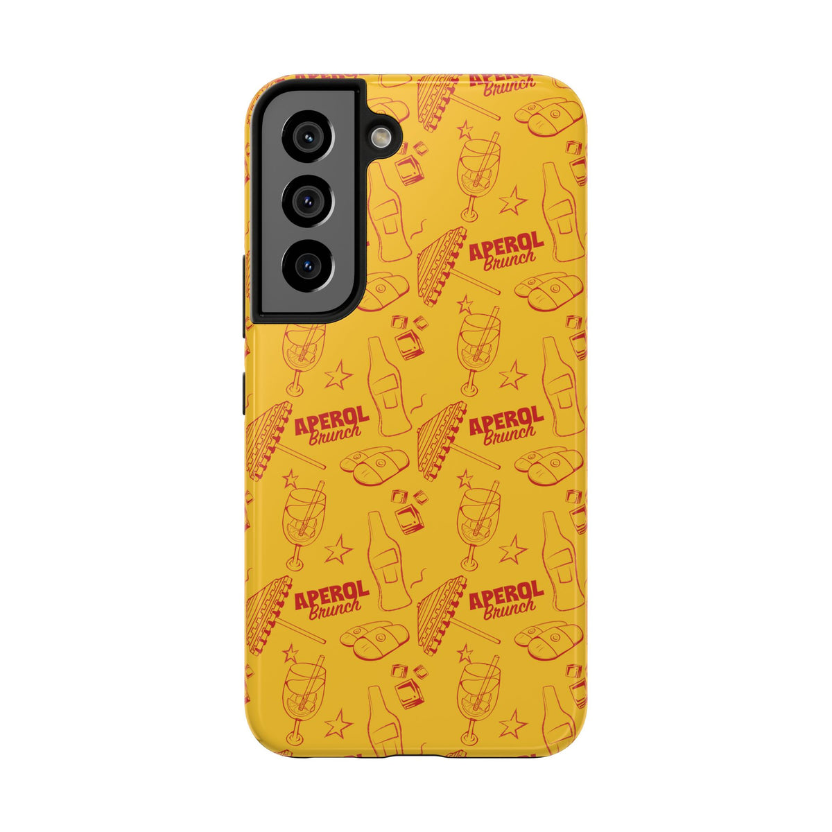 Aperol Brunch Tough Phone Case — Aperol Yellow Patterned Protective Cover