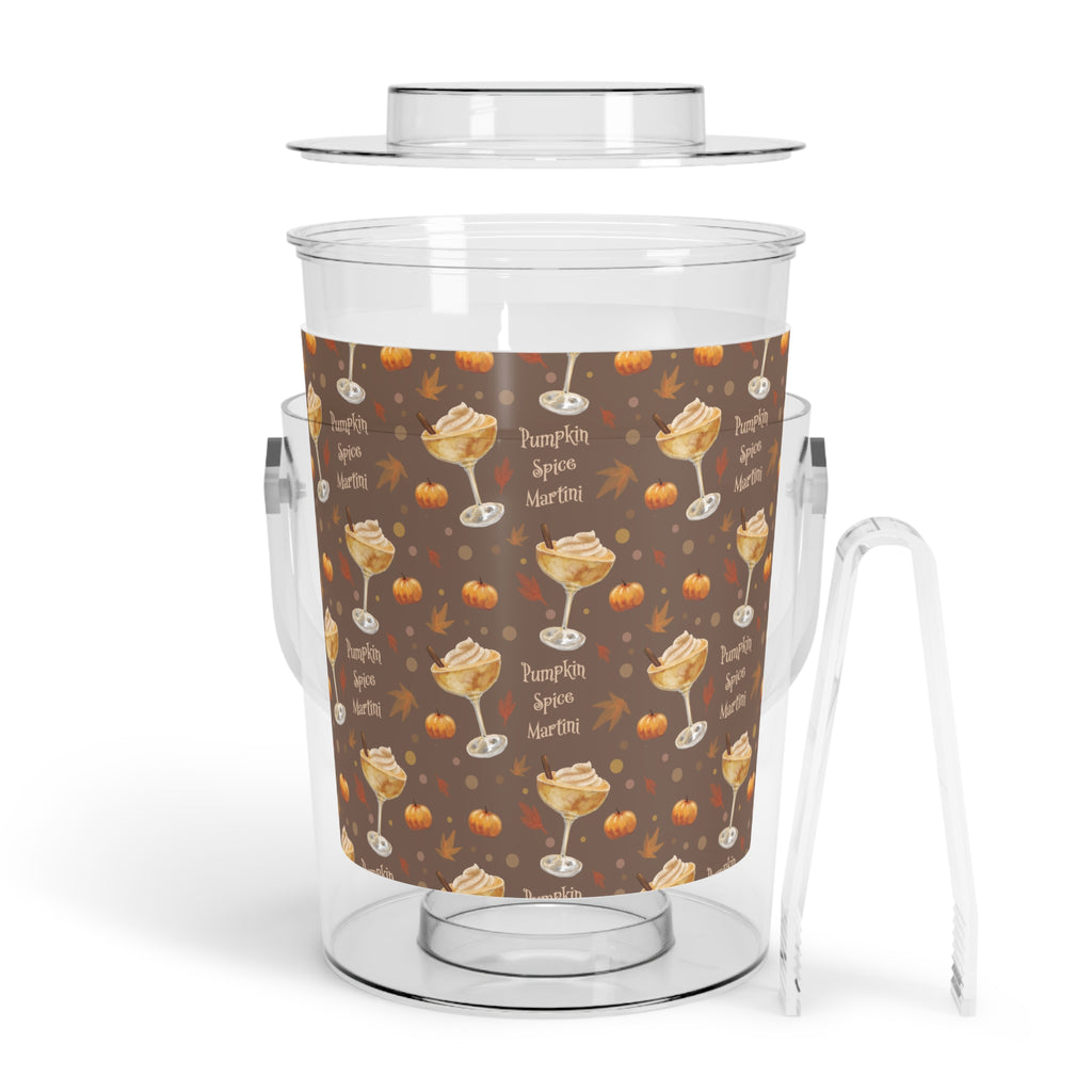 Pumpkin Spice Martini Ice Bucket with Tongs — Brown Pumpkin Collection Inspired Design
